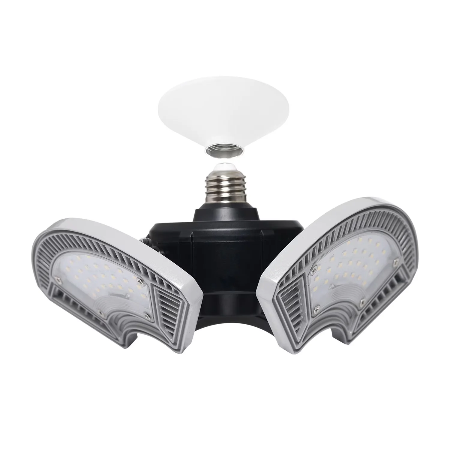 Versatile Ceiling Lights Fixture with LED, Energy Efficient - Gray Aluminum|Plastic Model F0D755