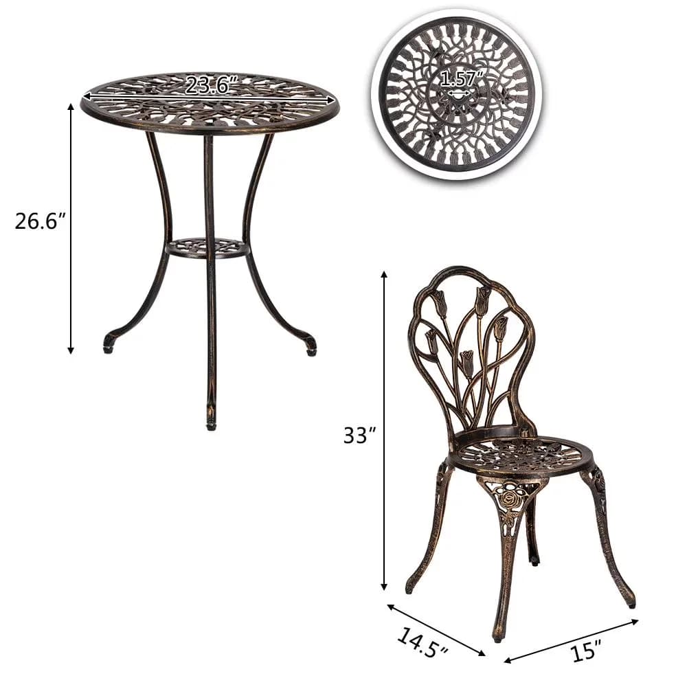 Stylish Patio Dining Set with Iron, Made of sturdy cast iron - Aluminum, Iron, Stainless Steel Model 958513