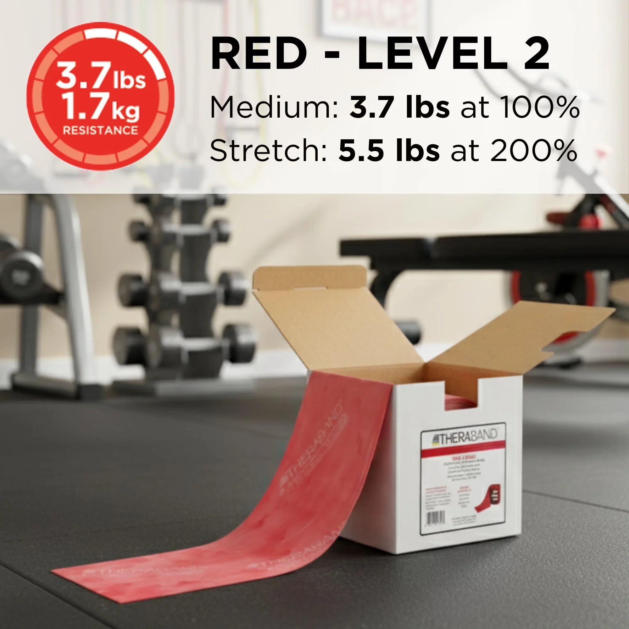 Home Gym Accessory Essential with Anti-Slip, Medium - Red Non-Latex for Home Model 00776A