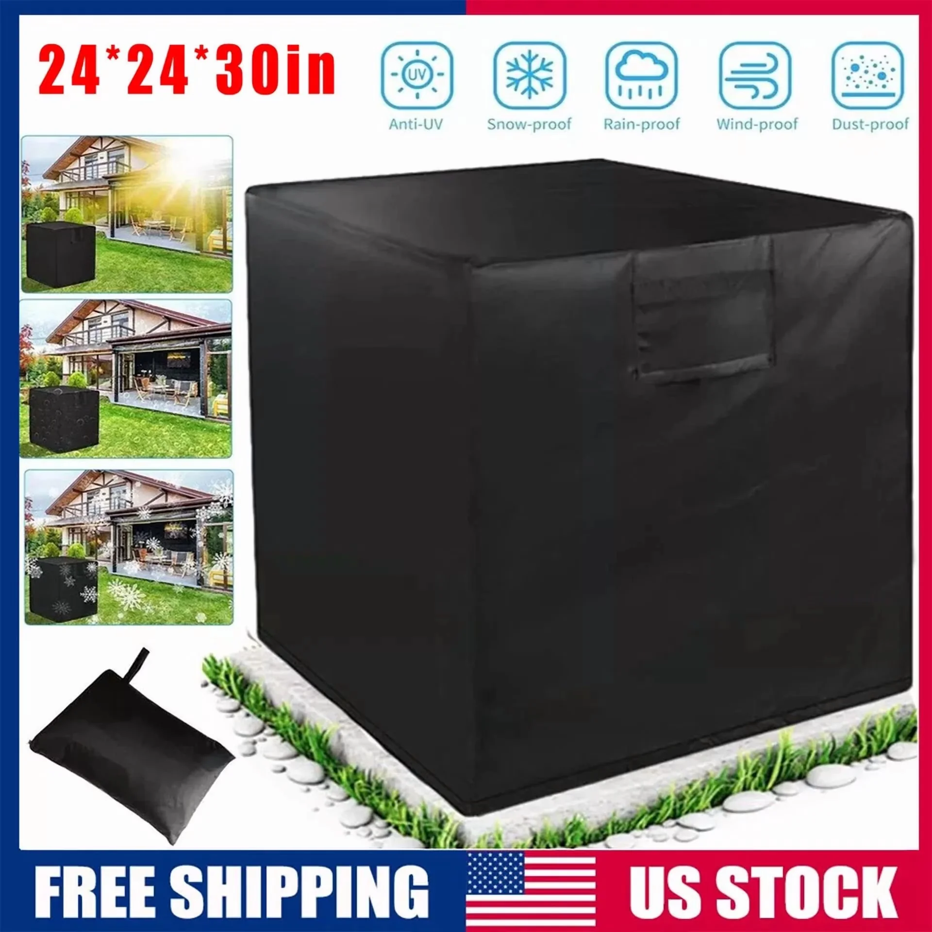 Air Conditioner Stylish with Waterproof, Useful for both indoor and outdoor use. - Black Model E3812E