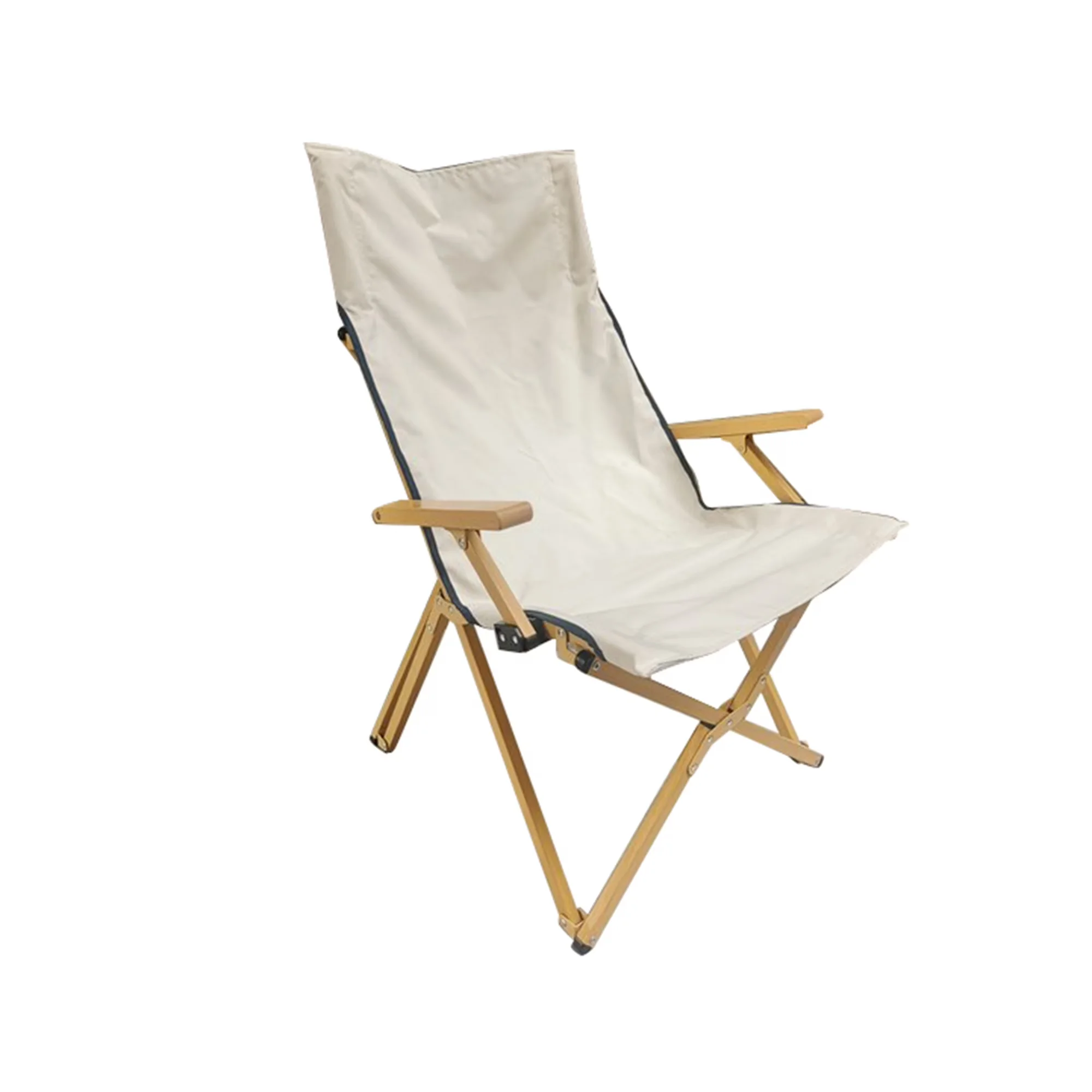 Sleek Beach Chair with Rust Resistant, Folding - Aluminum; Steel; Polyester; Plastic Beige Model 147A5D