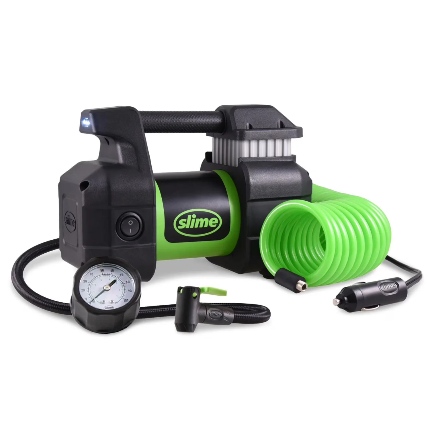 Classic Air Tools Compressor with Heavy Duty, 40031 Pro Power Tire Inflator - Mixed Green, Black Model FC1B9D