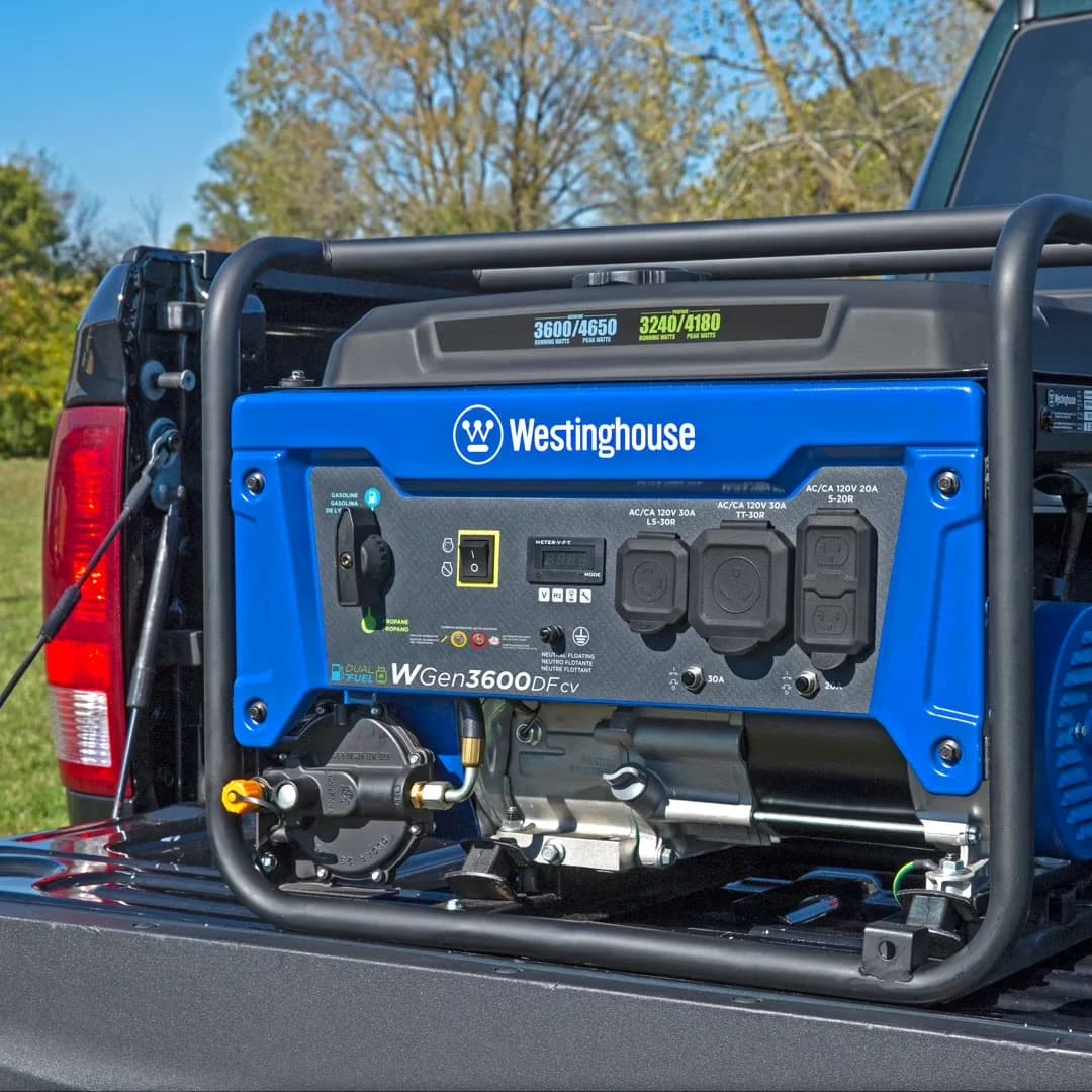 Generator Compact with 4650 Peak Watt Dual Fuel Portable, RV Outlet and CO Sensor - Model 43937A