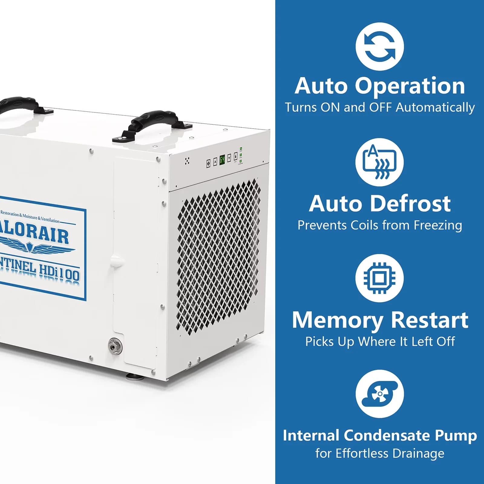 Innovative Dehumidifier with Automatic Defrost Control, 220 Pints Whole House Dewhumidifier - White Model AE4783