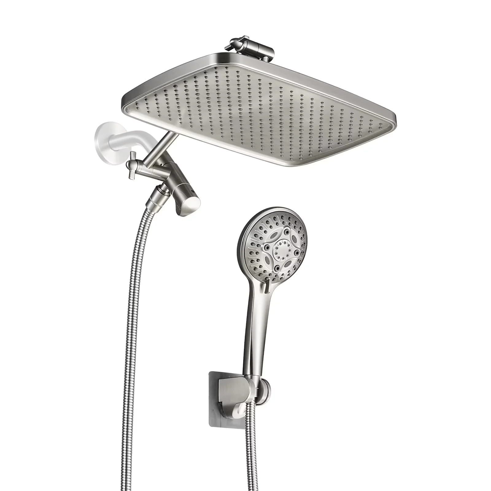 Classic Shower Head with Adjustable Heads, Fade Resistant - Brushed Nickel Abs (Acrylonitrile Butadiene Styrene), Stainless Steels Model 04FD81