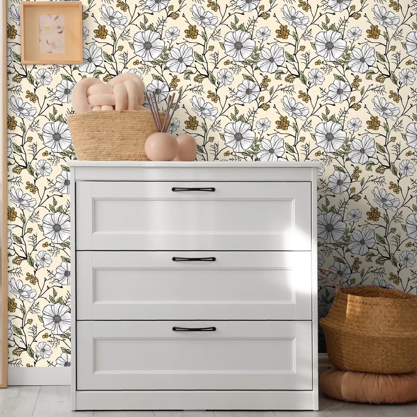 Efficient Wallpaper with Removable, Available dimensions: 17.7" x 118" - Beige Paper for Home Model 95D43A