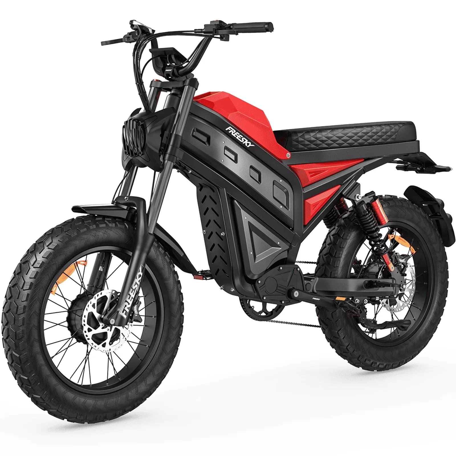 Innovative Electric Bike with Battery, 4000W, Adjustable Speed - Red for Home and Office Model 20B6D9