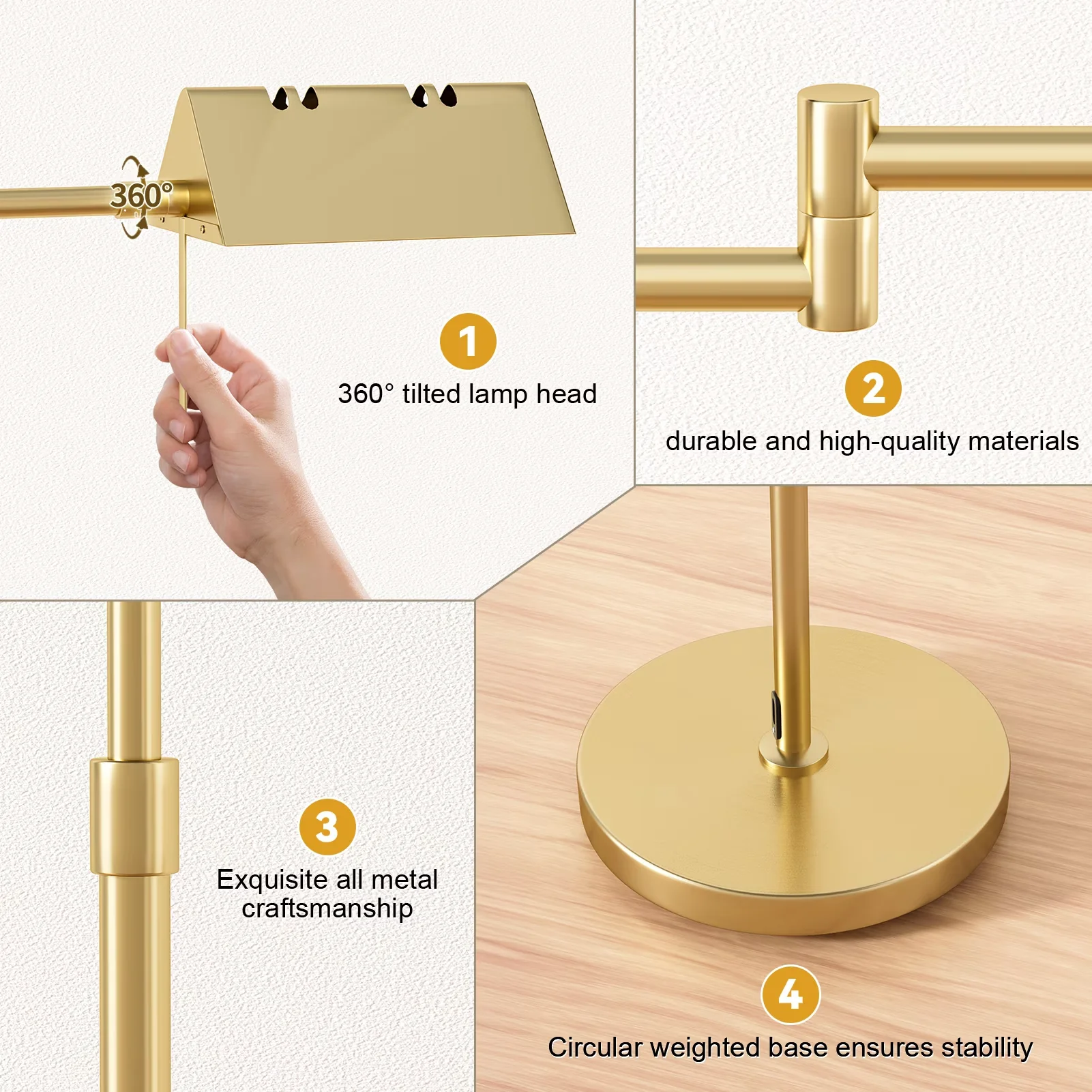 Stylish Lamp with LED, 12W, Dimmable - Metal for Living Room, Bedroom - Sleek Profile Model A6D456
