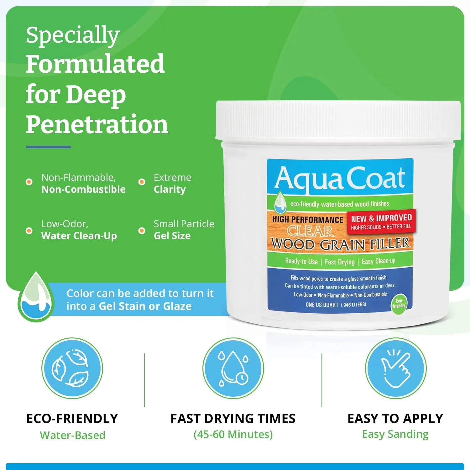 Essential Building Material with Eco-Friendly, Apply over raw or stained wood - Clear Quart Model AF9548