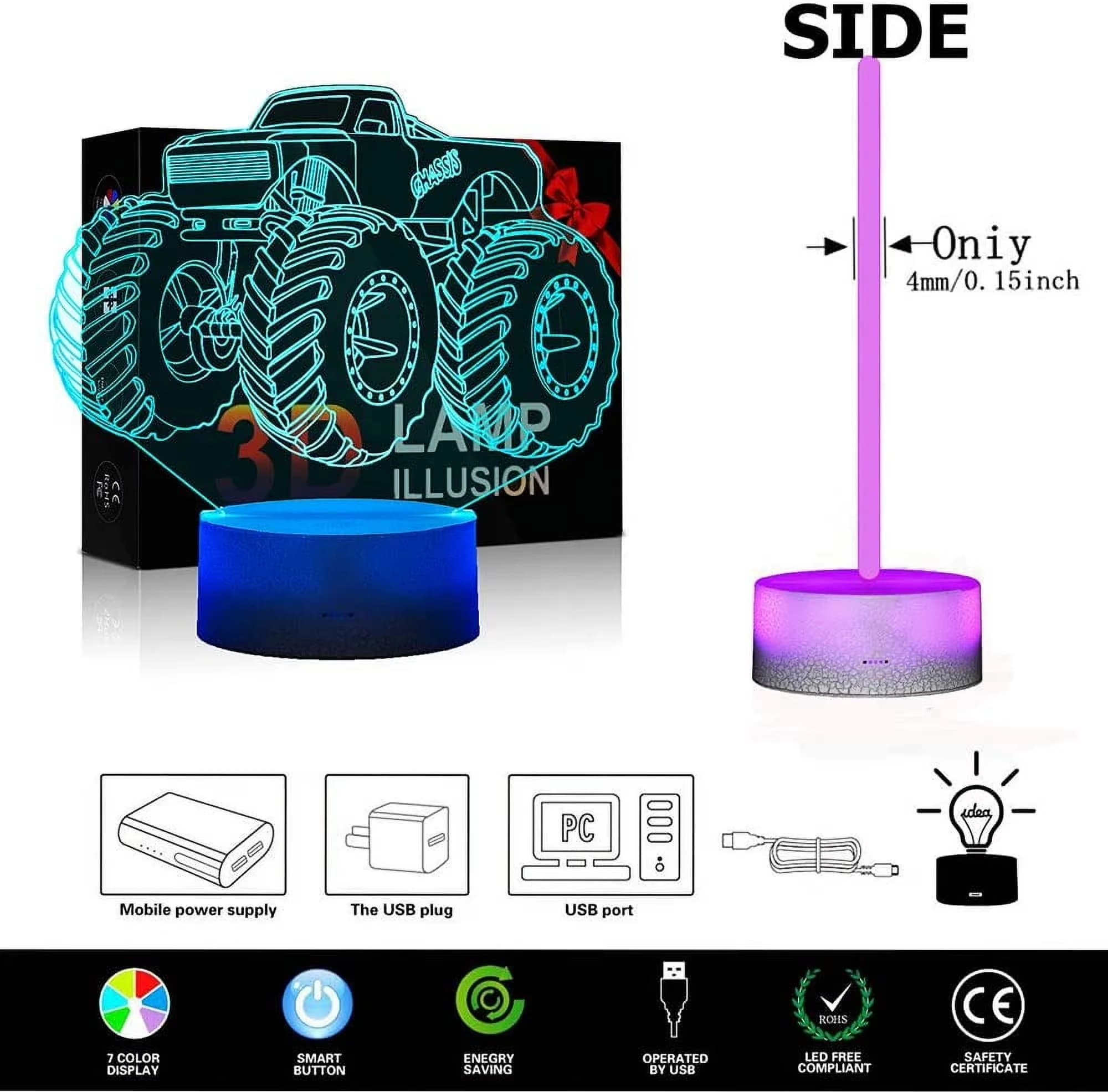 Innovative Led Lighting with LED, Battery, 3D Lamp - Multicolor YT03-563 Model 2C42F2