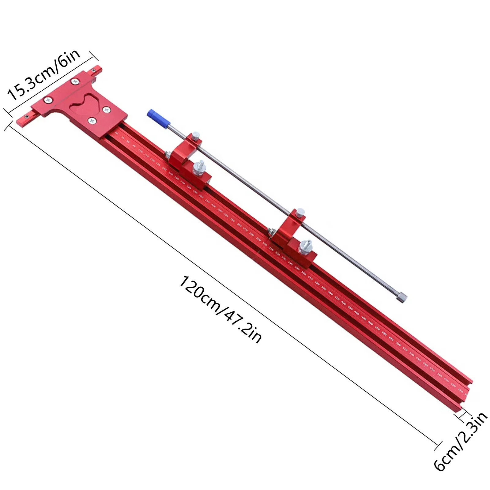Versatile Measuring Layout with Red - Red Aluminum - Durable Build Model 294BAA