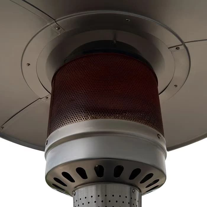 Modern Portable And Electric Space Heater with 48000 BTU, Adjustable Flame, Automatic Shut Off - Silver Model 8BE96F