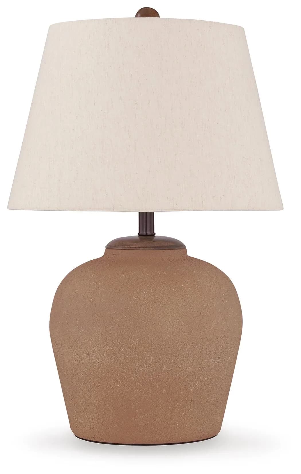 Premium Table Lamp with Incandescent, Heavily textured rust-colored finish - Metal Orange Model 103DC8