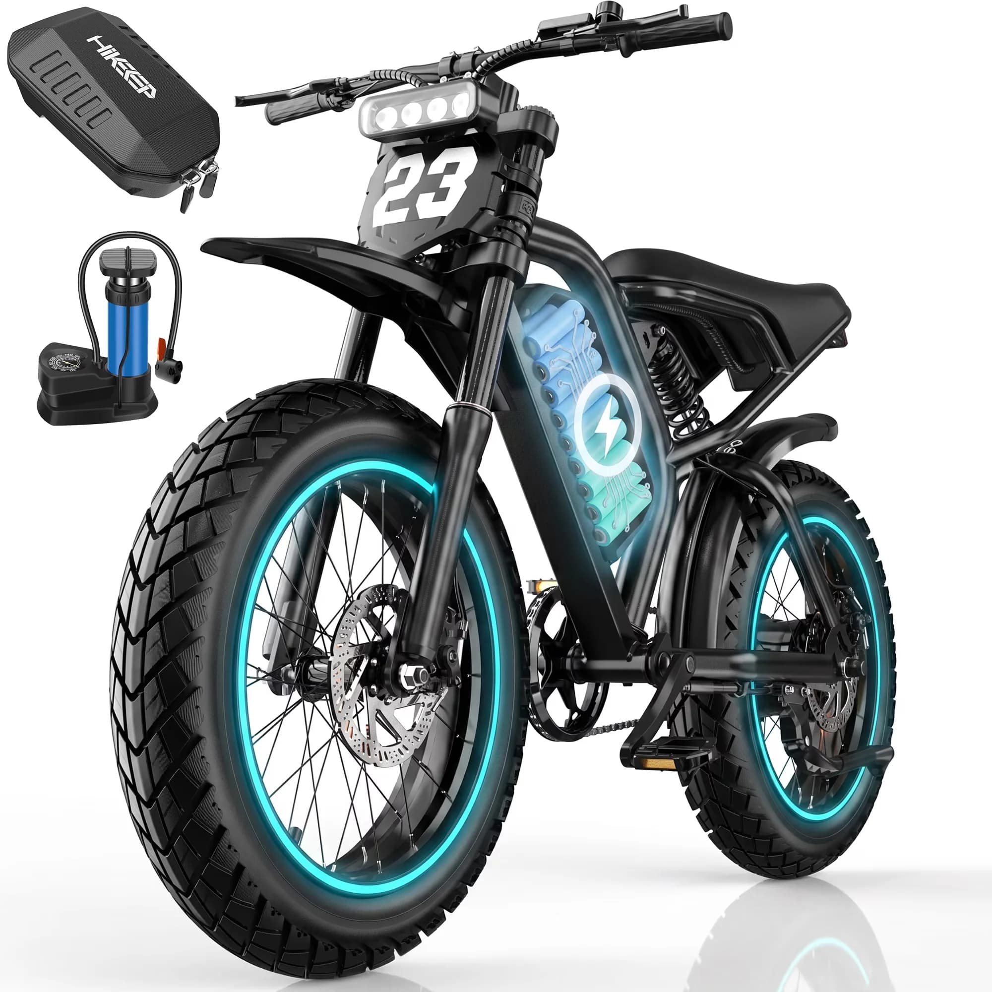 Versatile Electric Bike with Battery, 750W, 20" Fat Tire - Black for Multiple Applications Model DAADBE