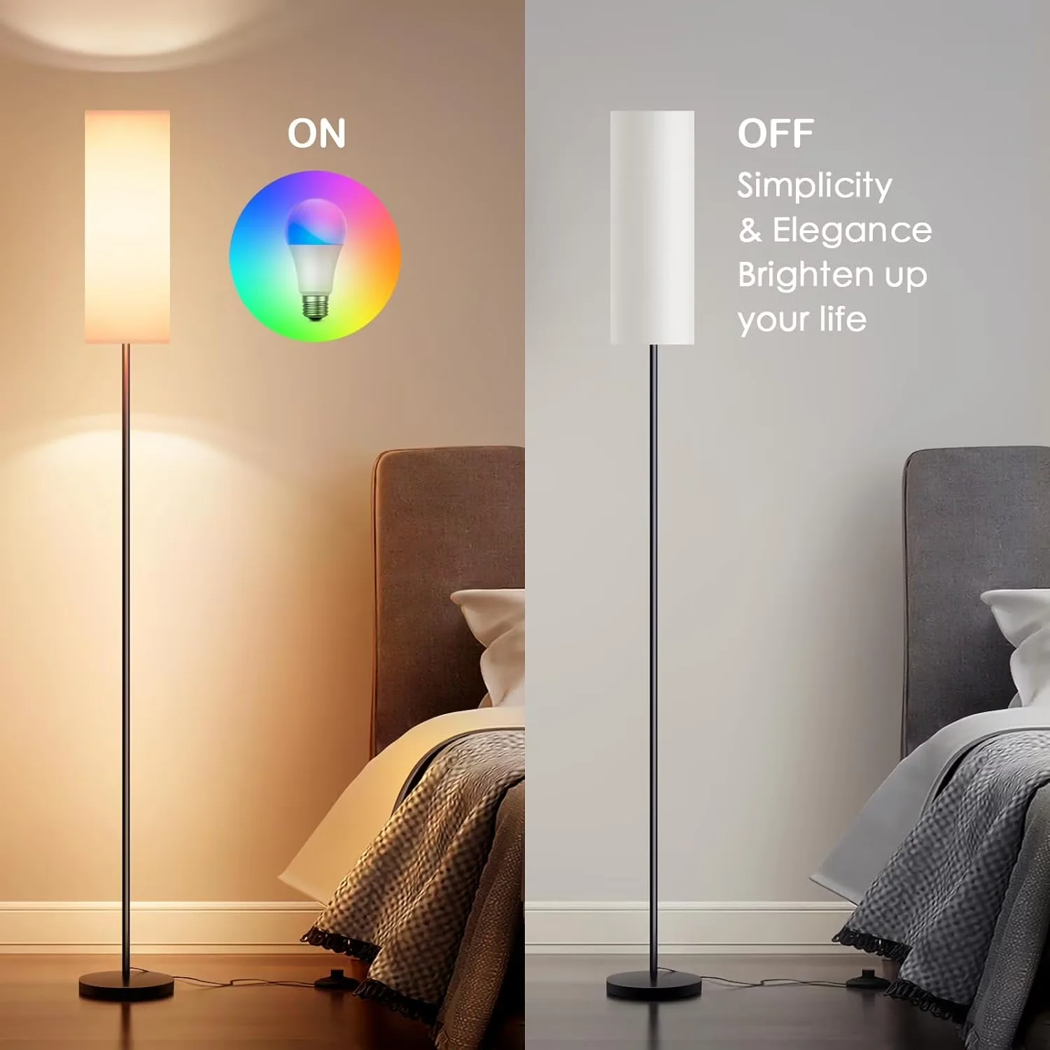 Premium Floor Lamp with LED, Modern - Multicolor Metal for Bedroom, Office Model A1676A