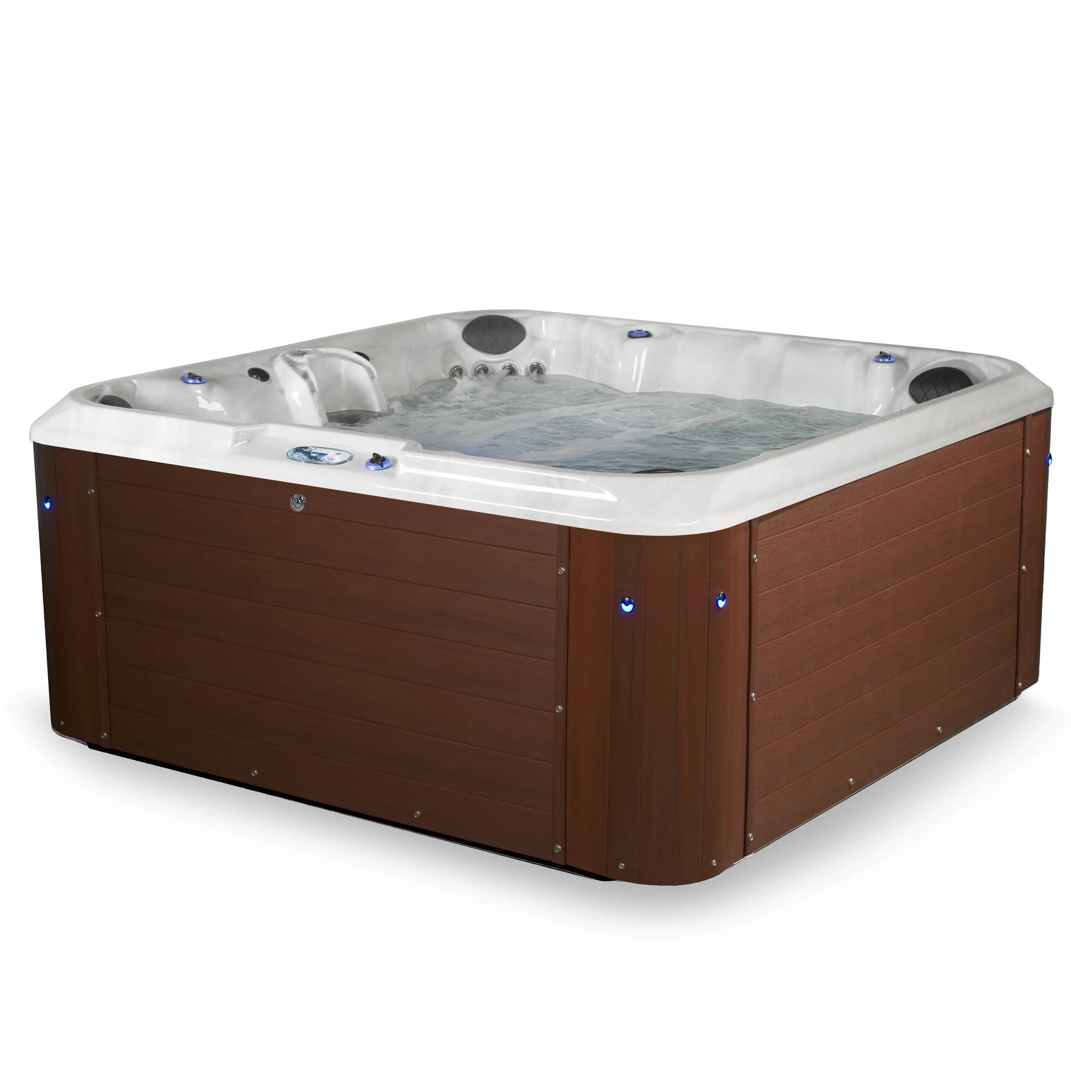 Hot Tub Versatile with Uv Resistant, 100 stainless steel hydrotherapy jets, Maximum Temperature: 104 Degrees F - Redwood Model 0FFF52