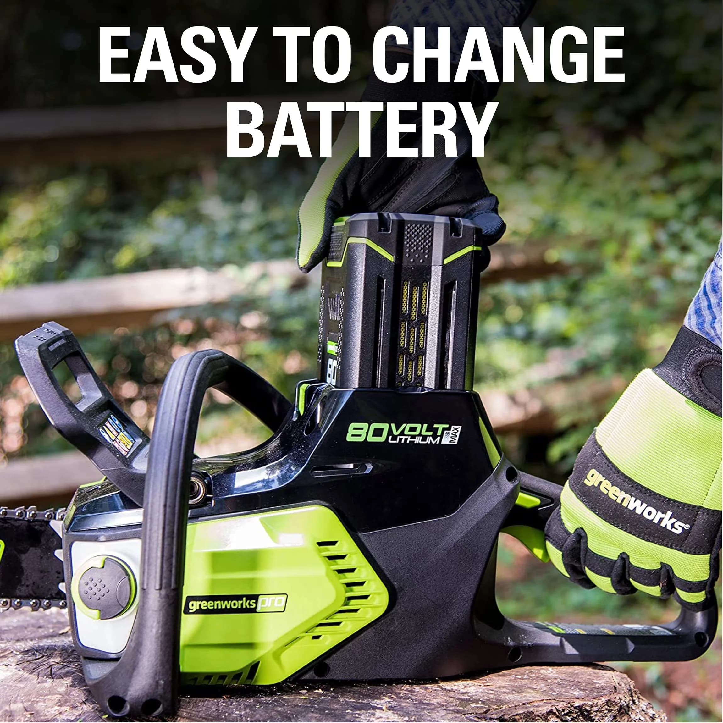 Chainsaw Premium with Battery, 80V, Pro 80V 16-inch Brushless - Green - Long-Lasting Performance Model FD24E6