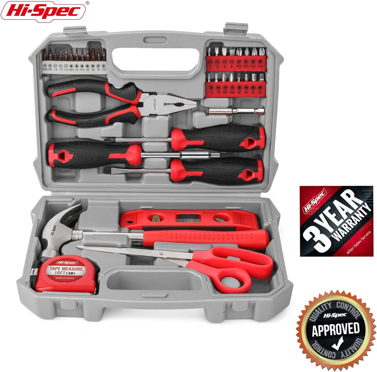 Hand Tool Set Reliable with With Handle, Compact, 42pcs Red Small Kit - Red Model 5584E3