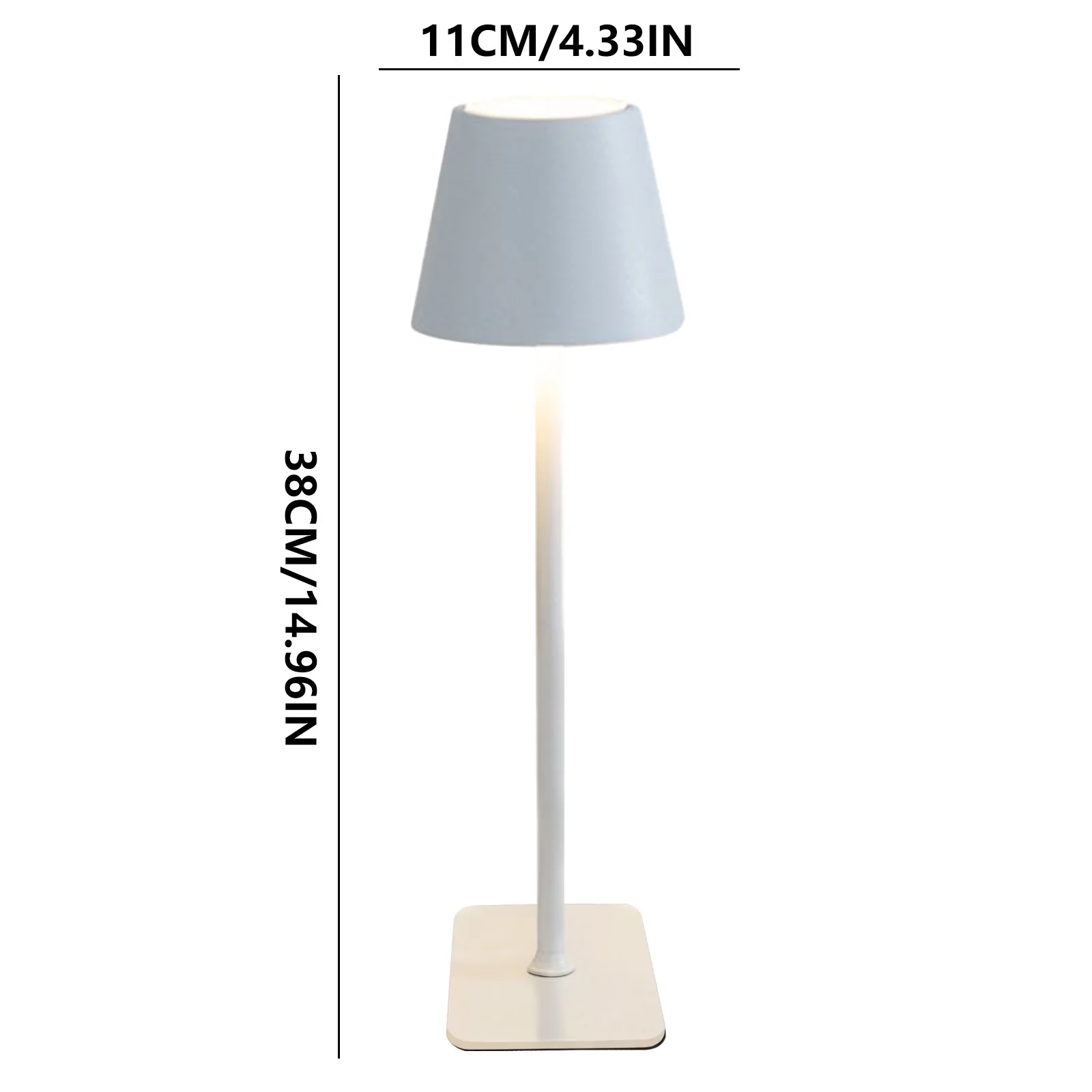 Classic Desk Lamp with LED, Battery, Dimmable - Metal White LangPing - Ergonomic Design Model 5E158F