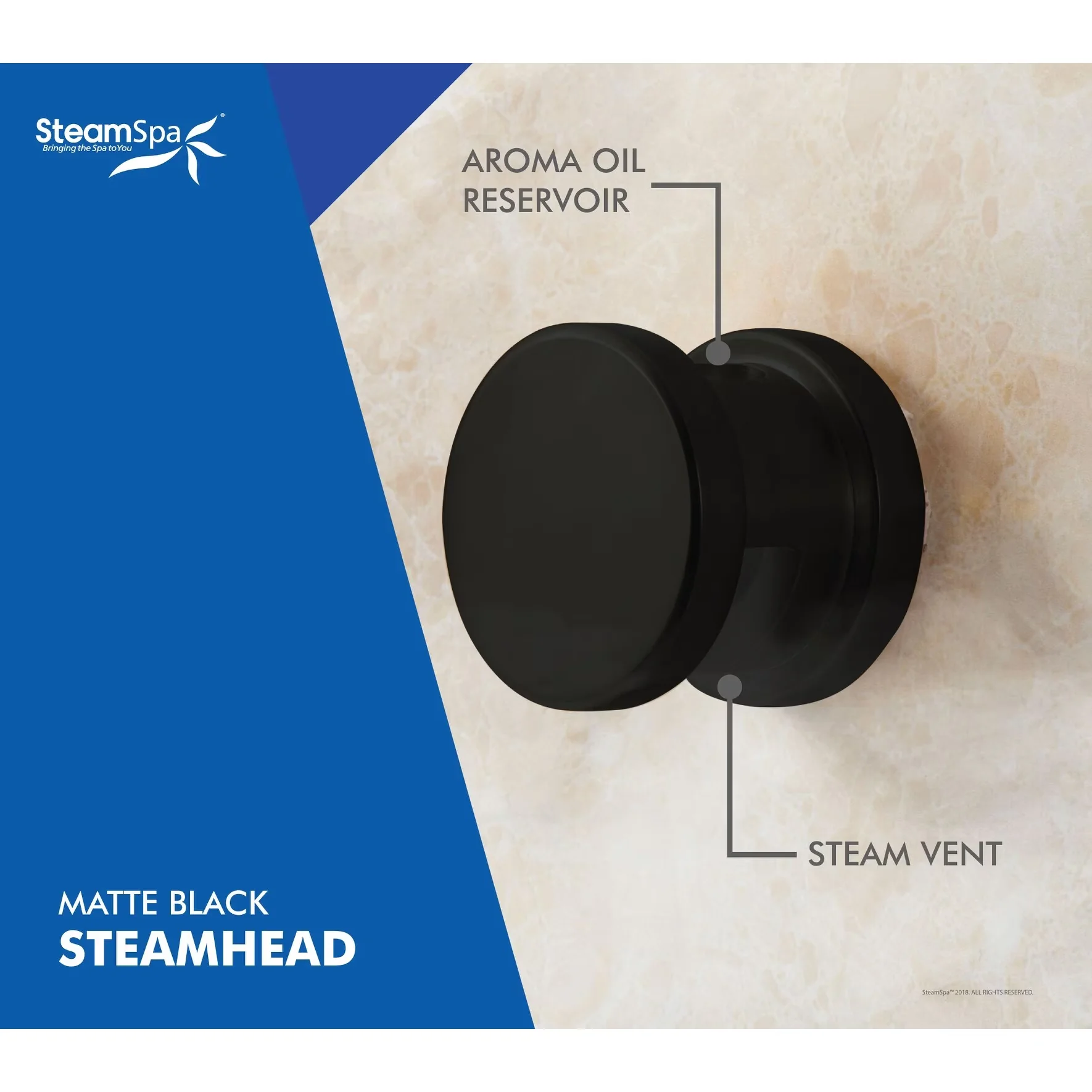 Shower Head Efficient with Easy Installation, G-SHMK Steamhead - Metal Model A94208