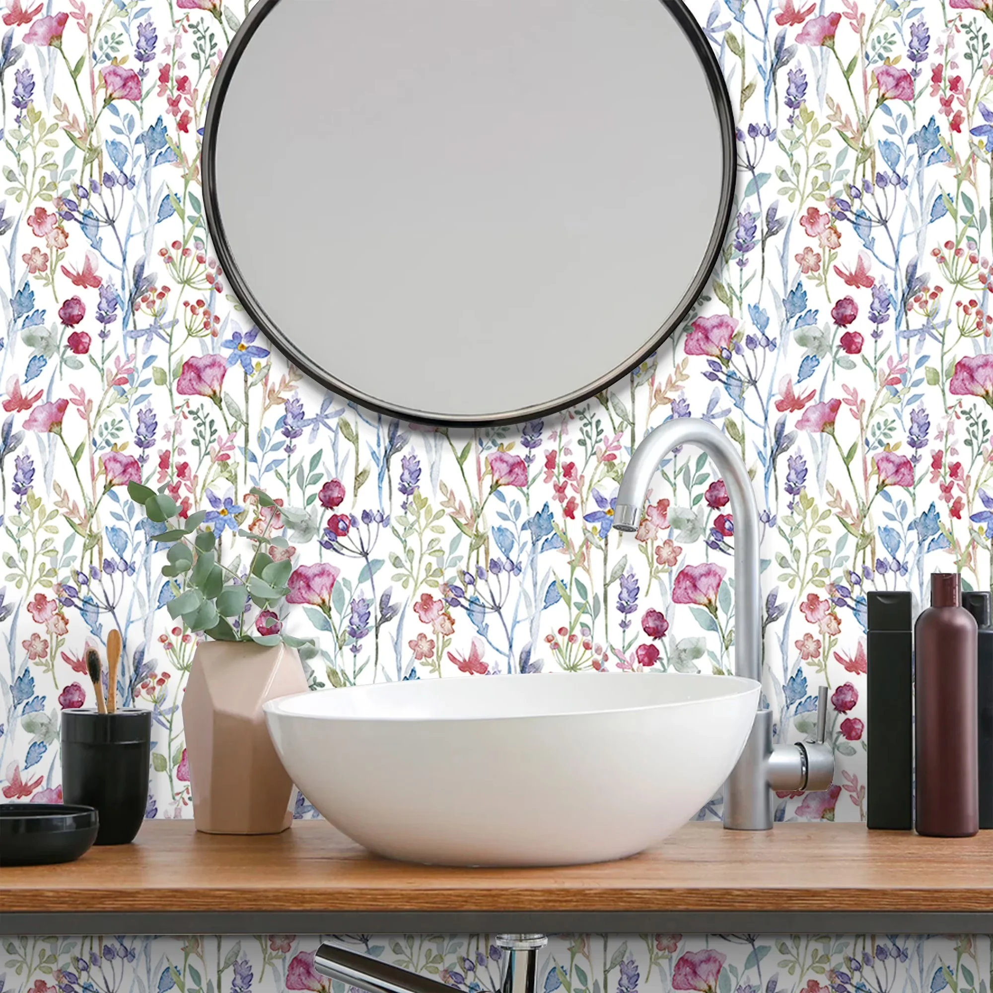 Innovative Wallpaper with Removable, Pattern: Floral, Coverage: 29square feet - Pvc White for Home Model E56A6B