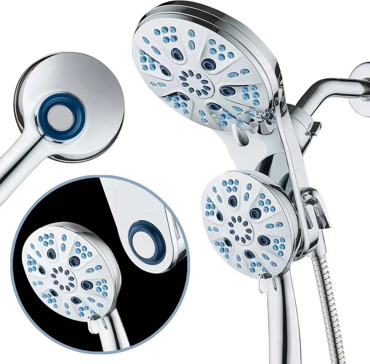 Reliable Shower Head with Easy To Install, 6" Rain Showerhead - Silver Abs, Stainless Steel Model AF9936