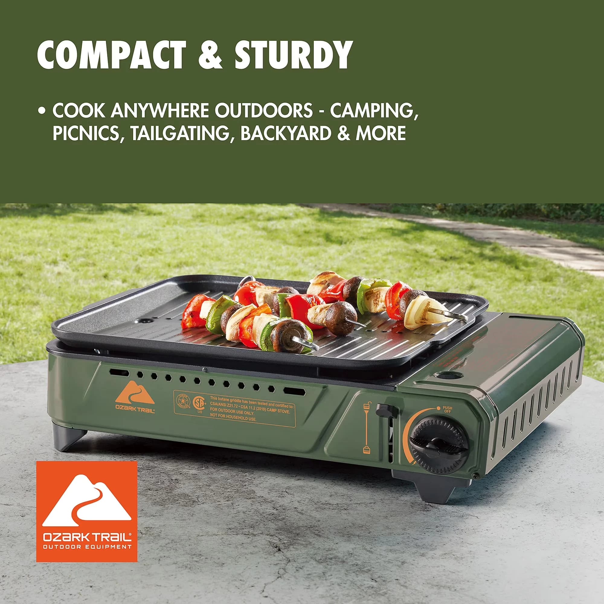 Flat Top Grill Stylish with Portable, Rust Resistant, Grease Pan - Aluminum Model 8C965B