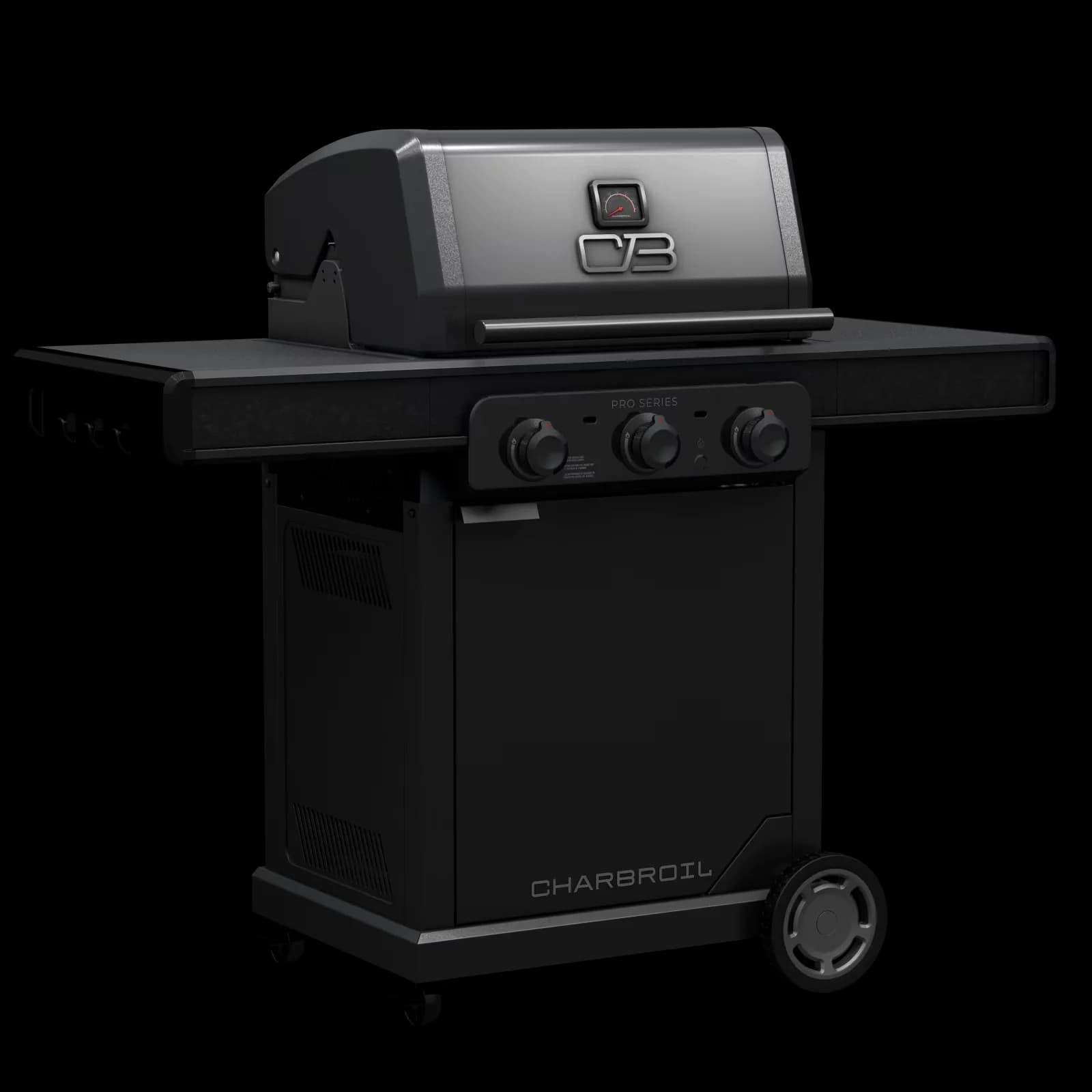 Efficient Gas Grill with Heat Thermometer, Pro Series™ 3-Burner and Griddle, Removable grease tray simplifies cleanup - Heavy Duty... Model 411977