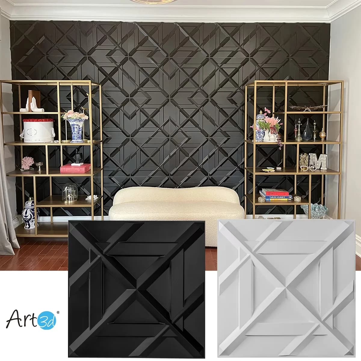 Versatile Wallpaper Wall Decals Wall Covering with Waterproof, Decorative Tile (32 sq. ft./Box) - White 19.7" x 19.7" Model 49C53E