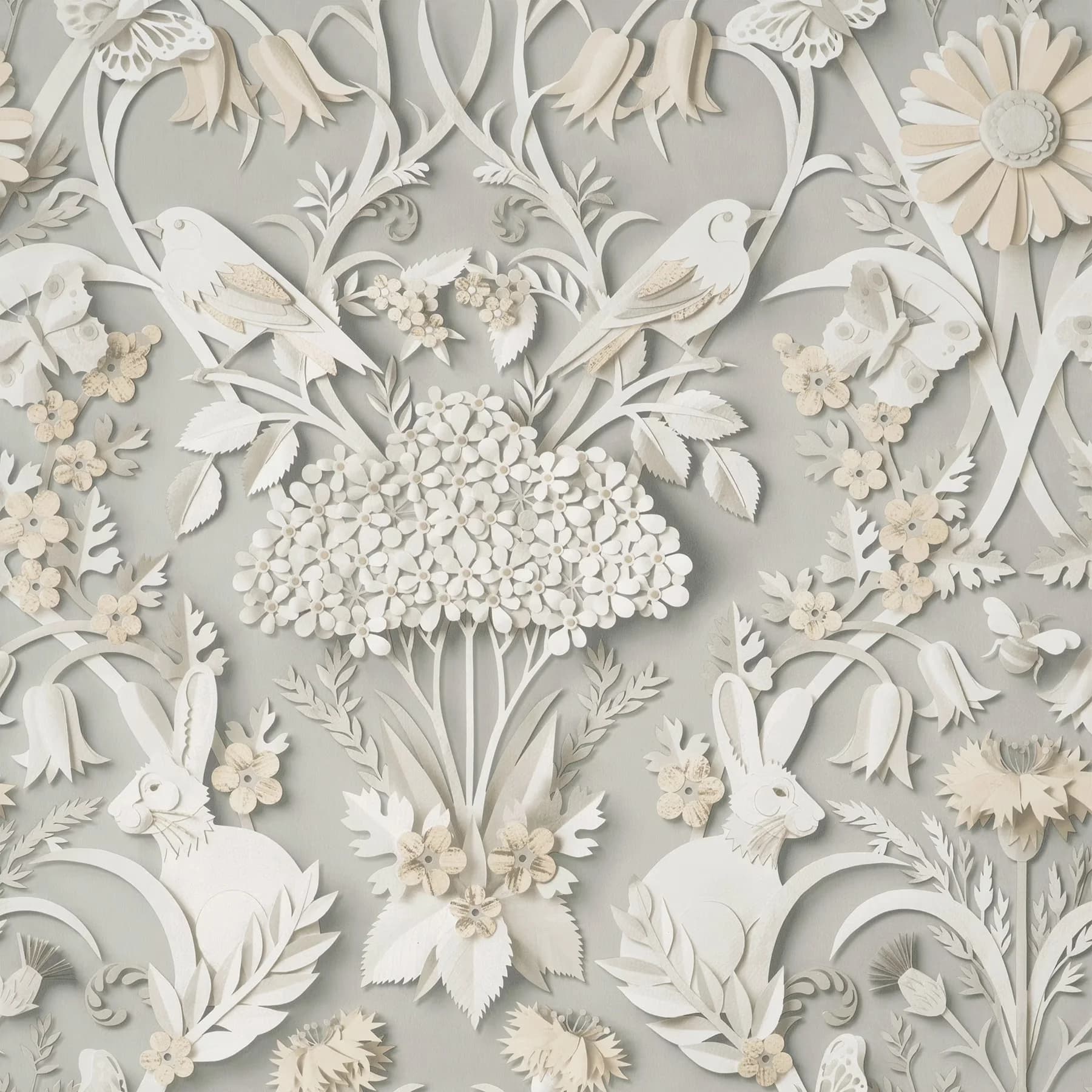 Wallpaper Wall Decals Wall Covering Essential with Washable, Washable and peelable - Light Grey Paper Model 18AE21