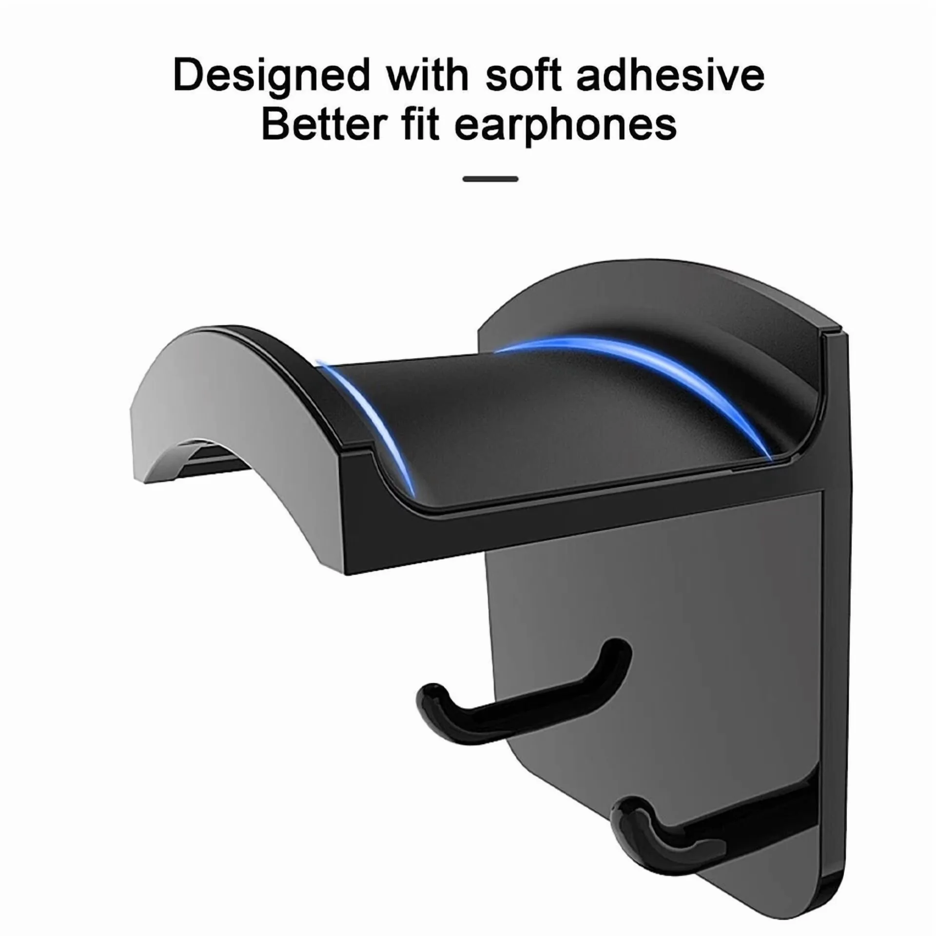 Durable Home Gym with 2Pc Headphone Hanger Wall Mount Stand - Black - Quality Construction Model 51A2DC