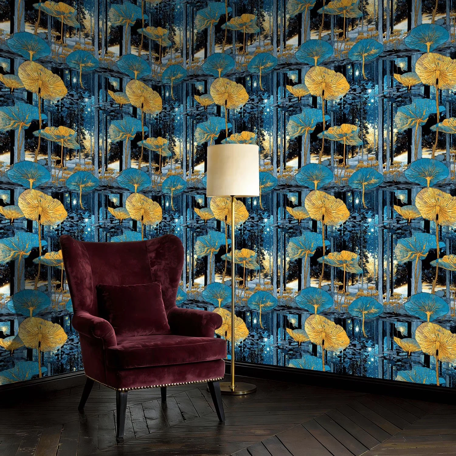 Modern Wallpaper with Waterproof - Vinyl 17.7"W x 118"L for Bedroom 7in Model 0DE857
