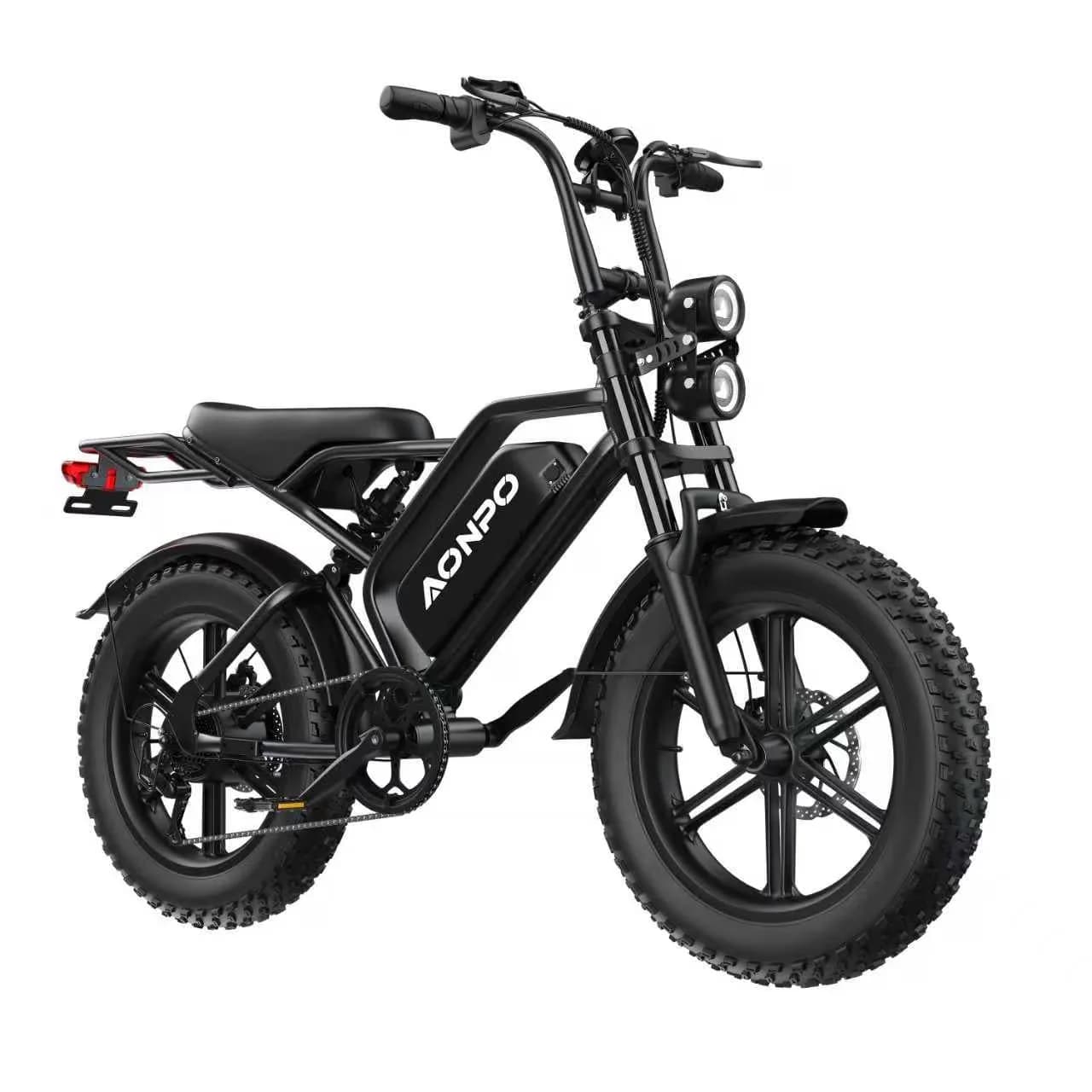 Compact Electric Bike with Battery, 750W, 52V - Black P20 - Heavy Duty Model B52C45