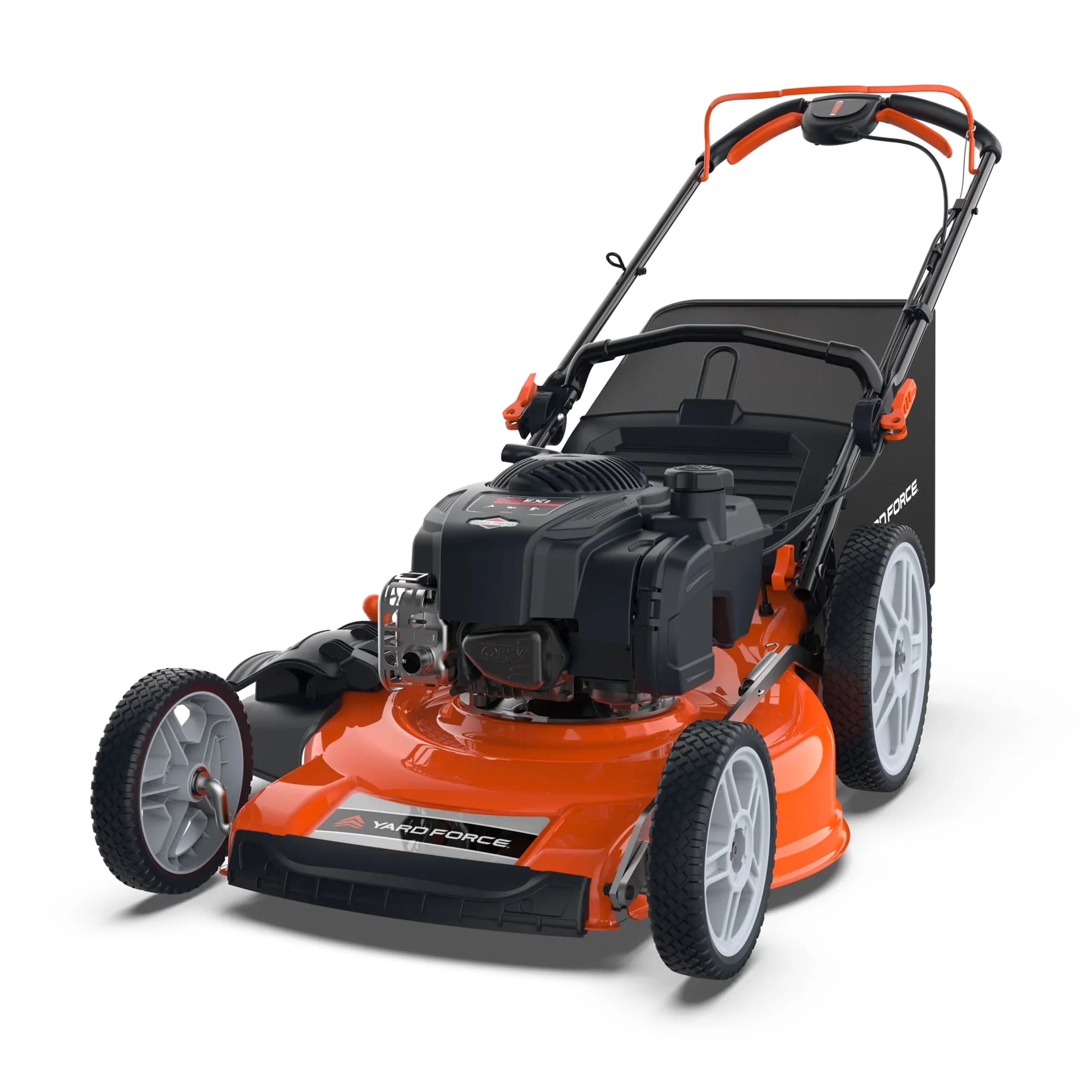 Efficient Push Mower with Mulching, Adjustable Handle Bar, Variable Speed and Vertical Storage - Orange Model AD93A0