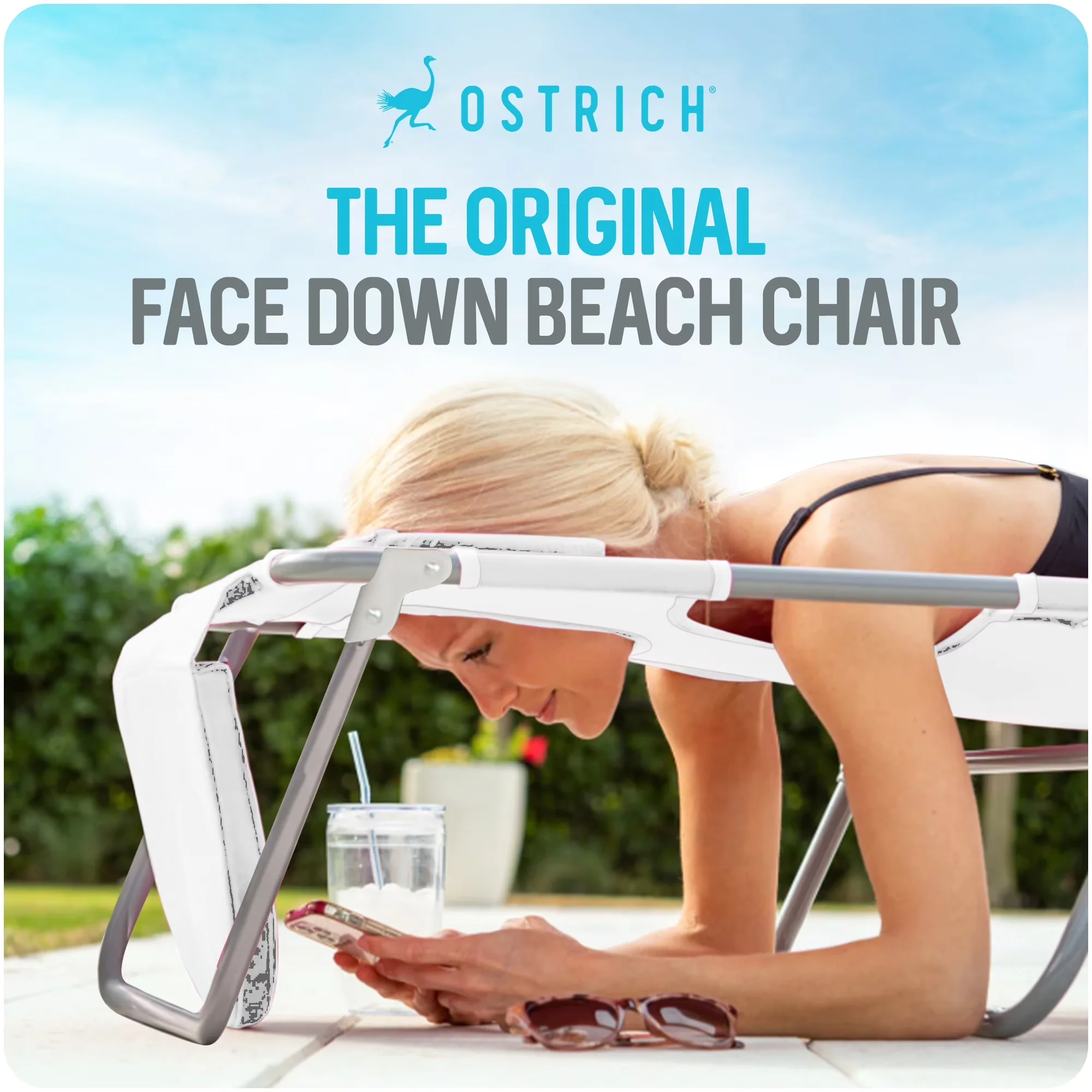 Beach Chair Classic with Folding, White - 3N1 - Professional Series Model 240DA4