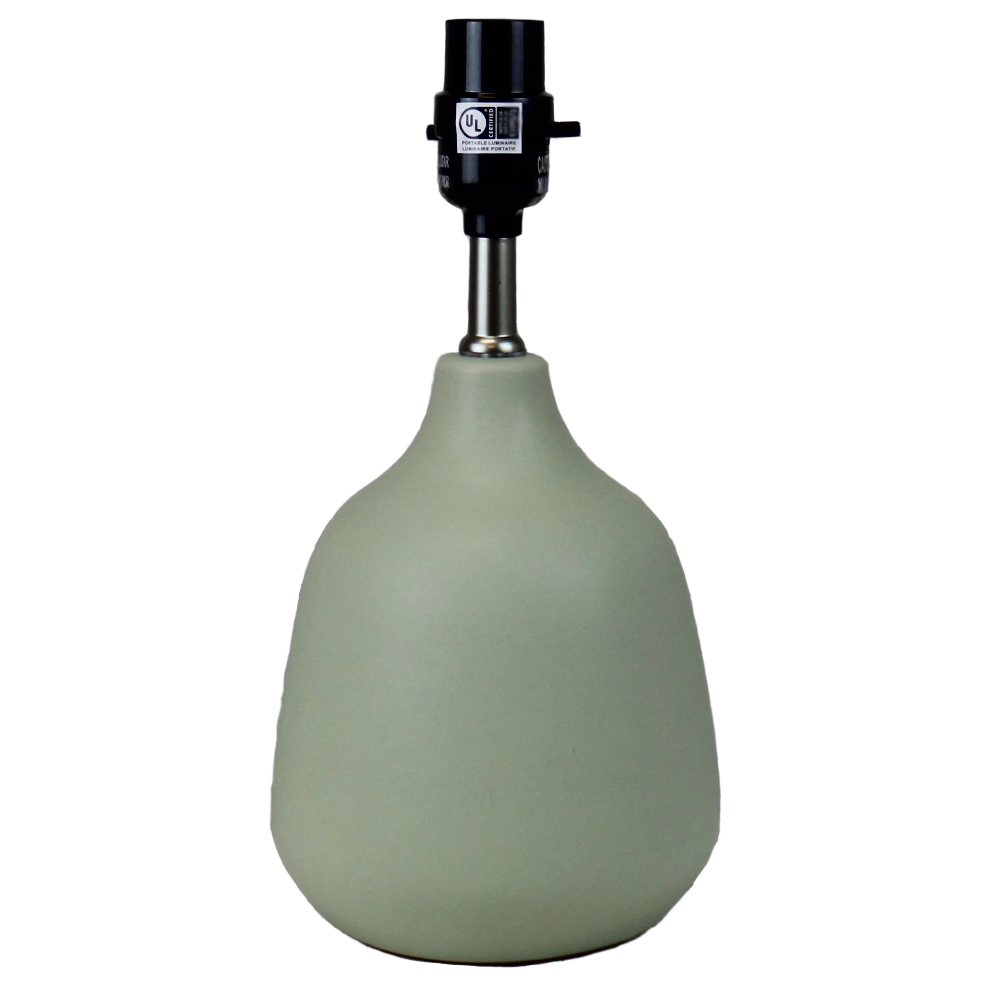 Durable Table Lamp with Incandescent, Bedside Lamps, White Shade - Ceramic Green Model E5504E
