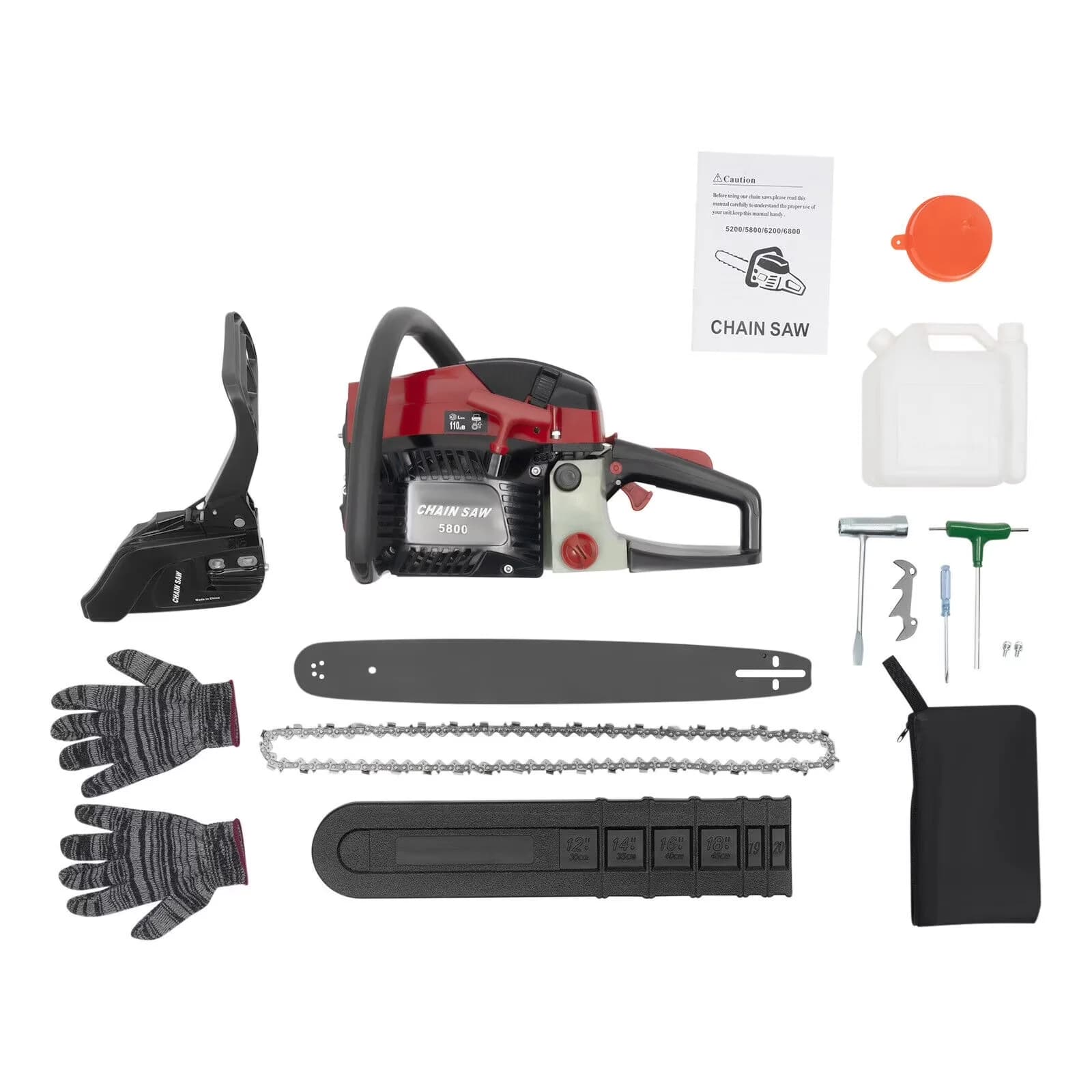Chainsaw Efficient with Chain Brake, How to Assemble the Chainsaw - Black And Red Model 69F967