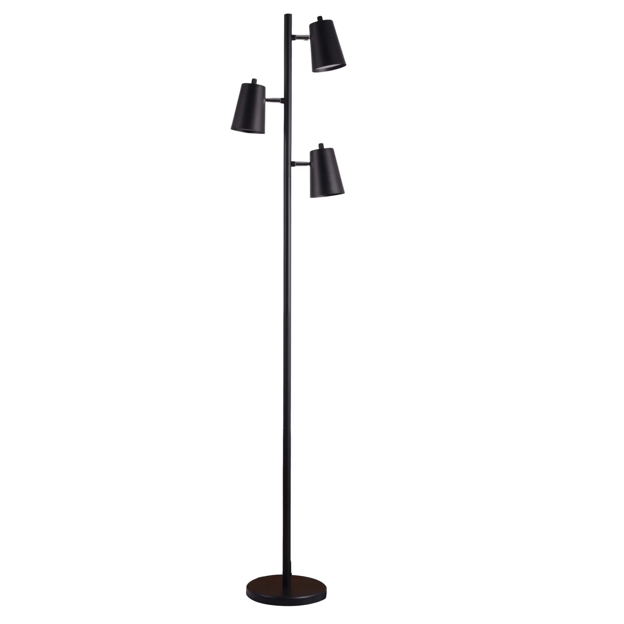 Floor Lamp Essential with LED, Adjustable Head, 62.2 in Height - Metal Black Model 69F027