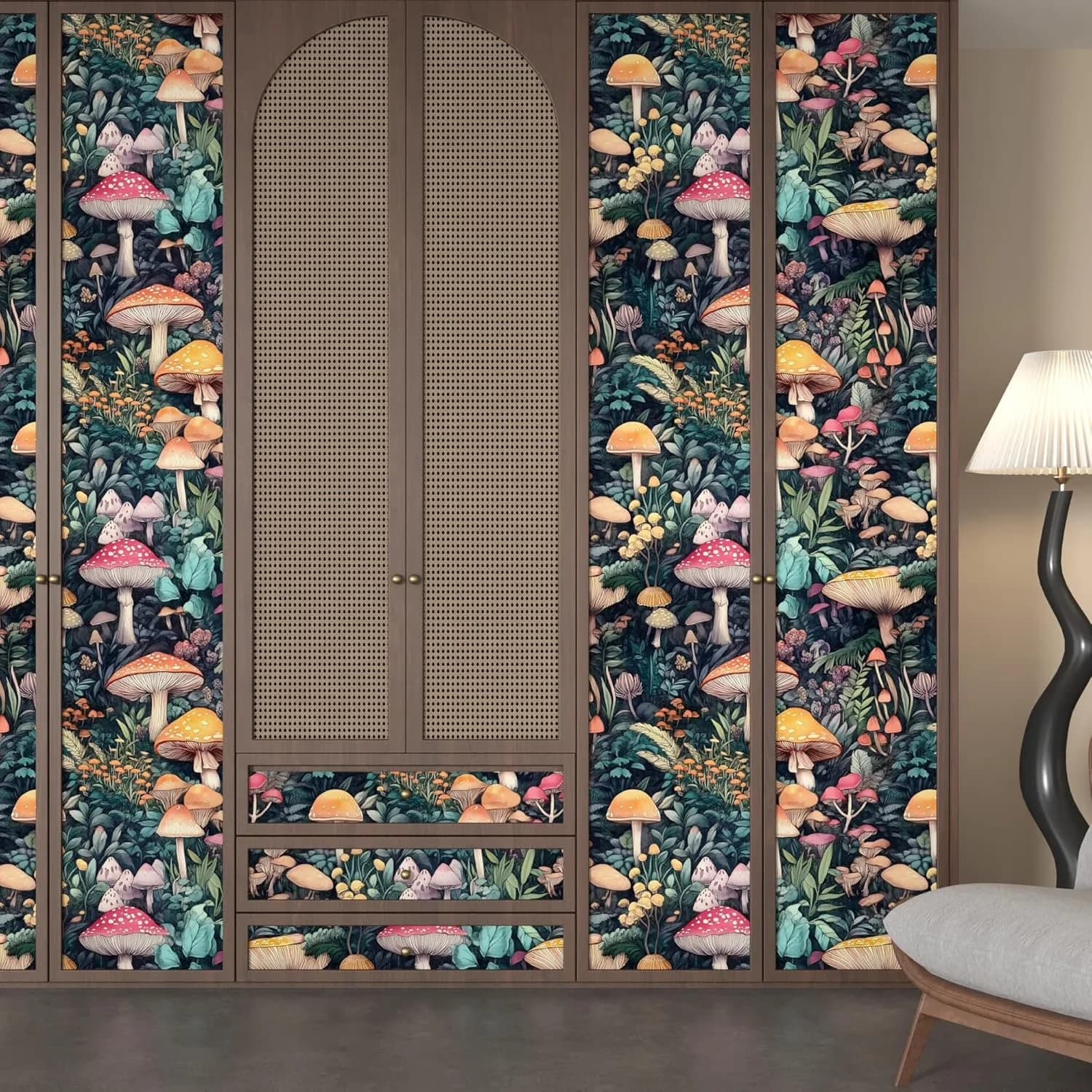 Modern Wallpaper with Waterproof, Durable, Mushroom Peel and Stick - Black Vinyl Model 91CB28