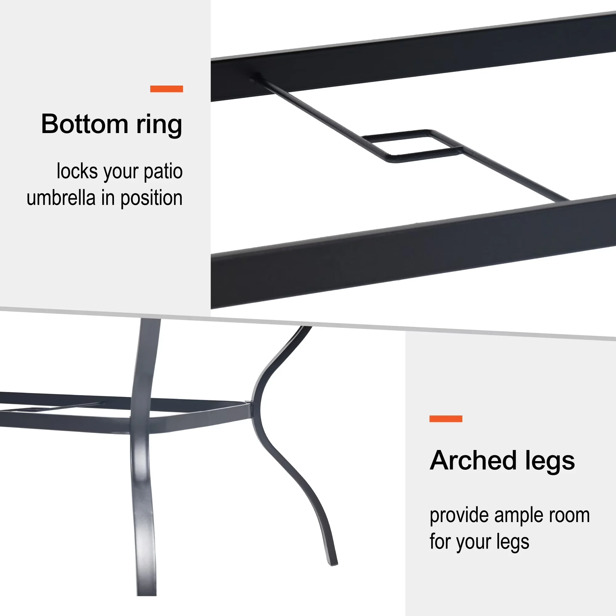 Classic Patio Dining Set with Portable, Weatherproof - Steel, Textilene Mesh Fabric Black Model 8DBFBF