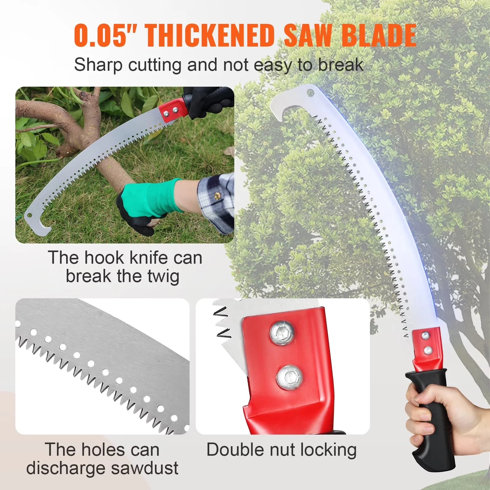Quality Pole Saw with Telescoping - Silver 6-9 - Commercial Quality Model 416C88