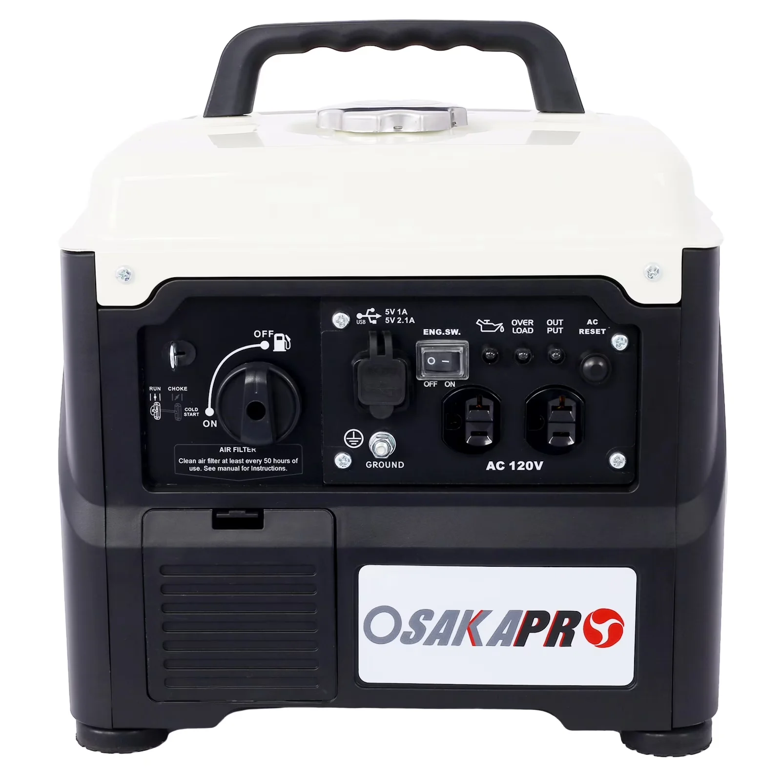 Durable Generator with 1200W, On Indicator Light, Overload Protection for Home, Camping - Model 057EC3
