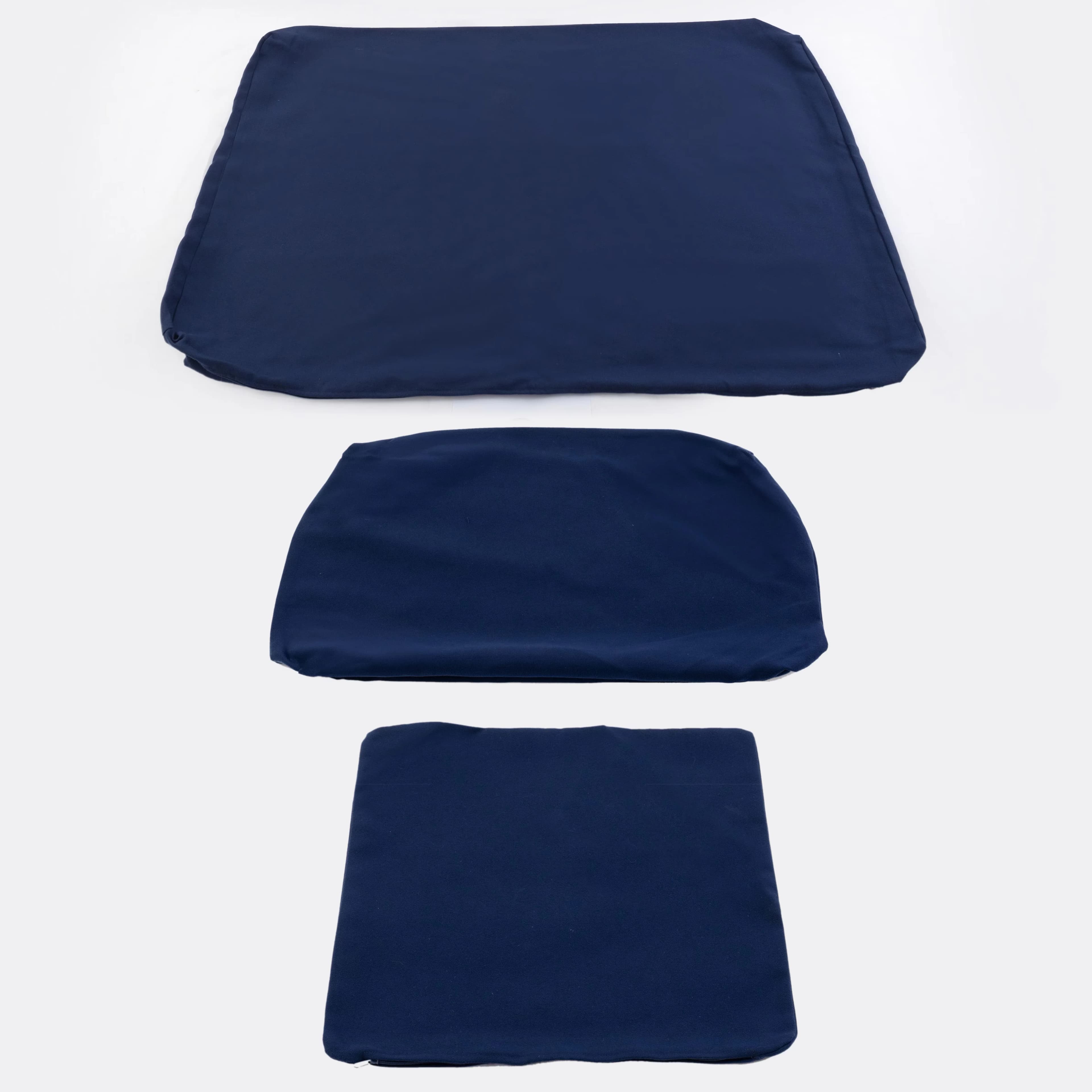 Efficient Patio Chair with Removable Cushions, Navy COVER ONLY - Teak Wood Blue Model 4B91D3