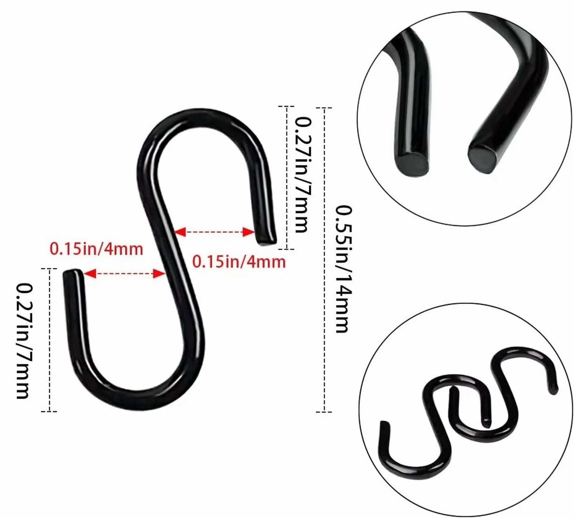 Compact Fastener with 10Pcs 1/2 Inch S Shaped Hooks - 1/2 in - Satisfaction Guaranteed Model 6A648E