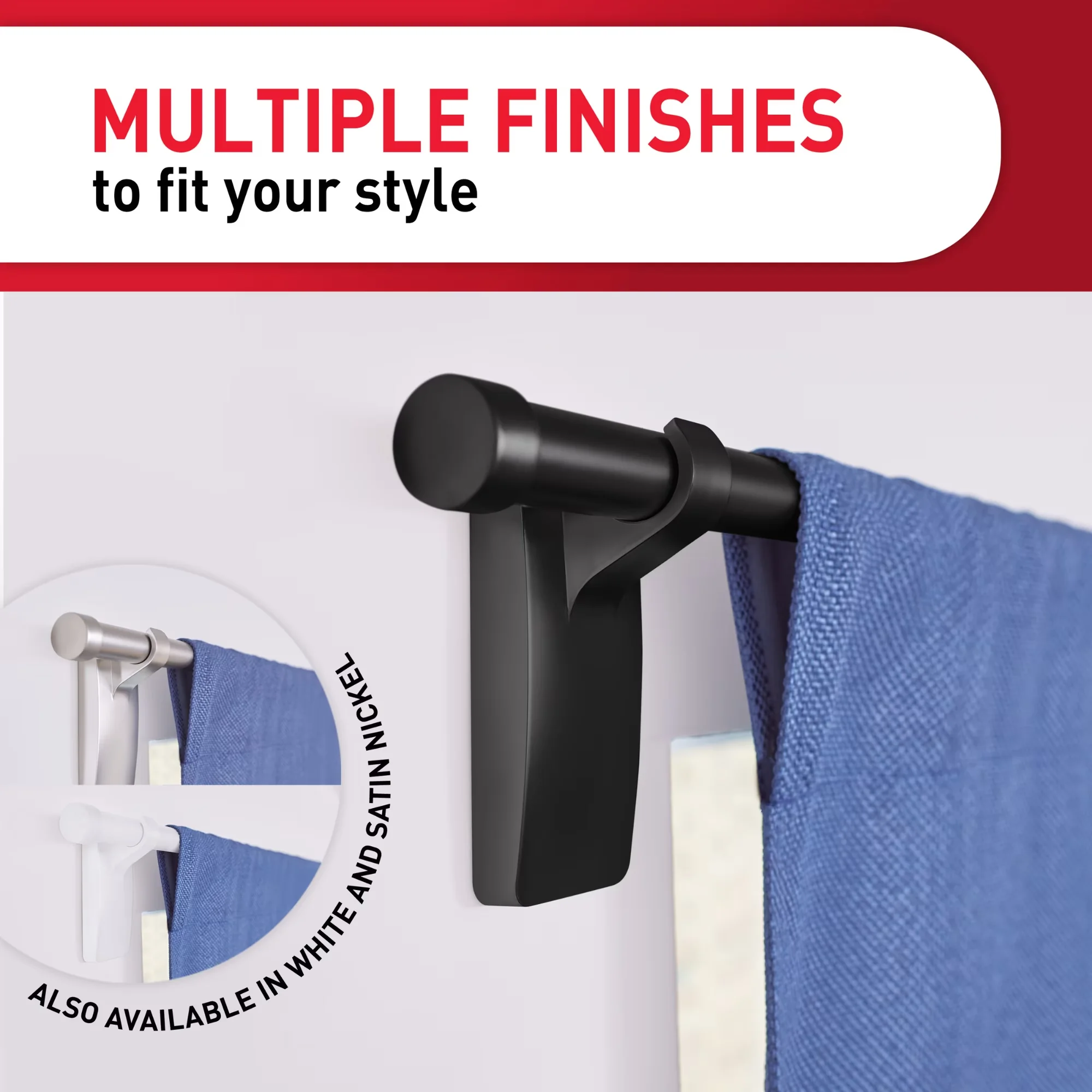 Versatile Damage-Free Hanging with Easy Installation, Holds up to 10 lbs. - Matte Black Model DD3729