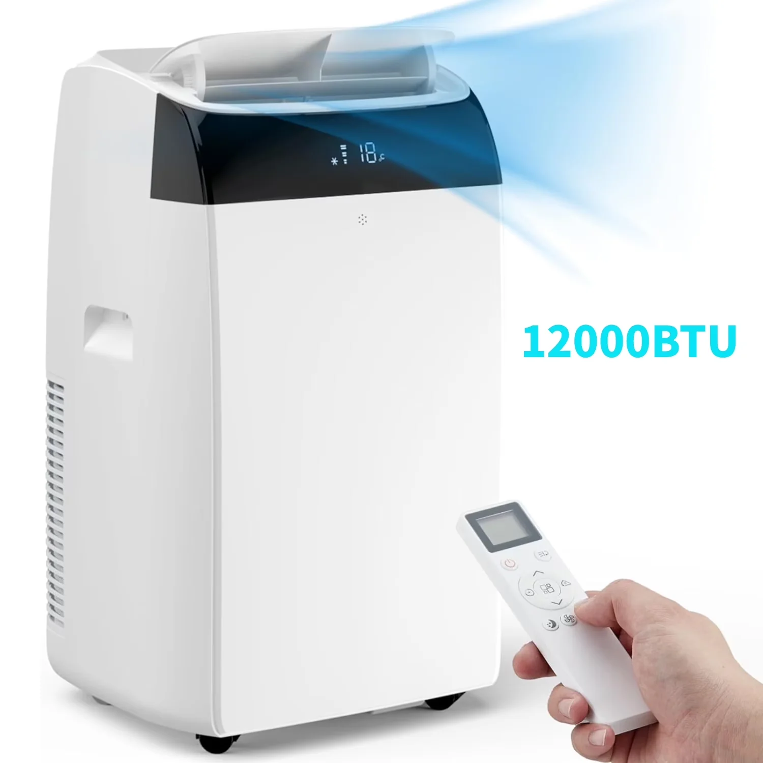 Air Conditioner Efficient with 12000 BTU, Timer, Sleep Mode for Bedroom, Office - Model 8FDE6C
