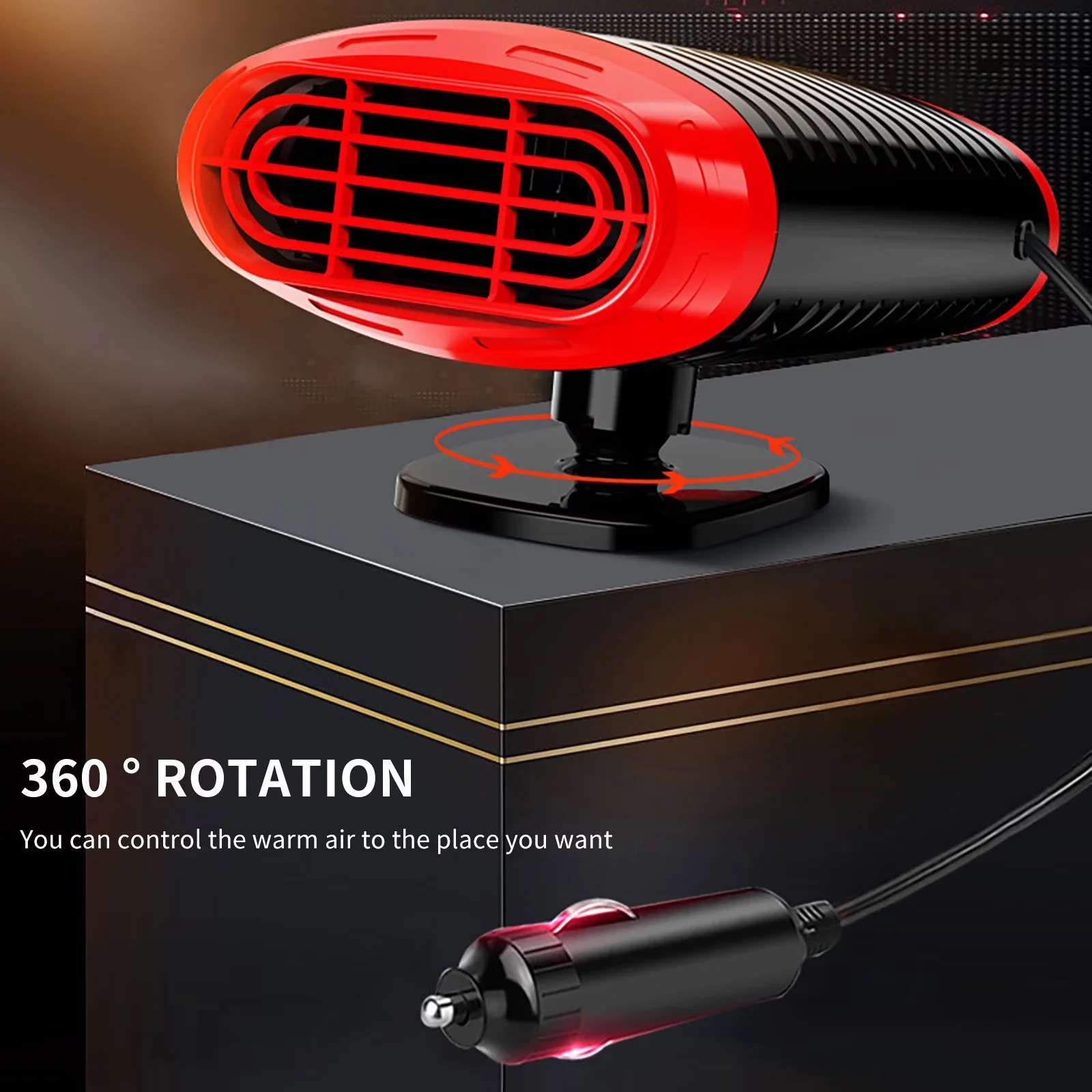 Portable And Electric Space Heater Quality with 900W, Adjustable, 900W Desk - Red for Office Model A7CC9F