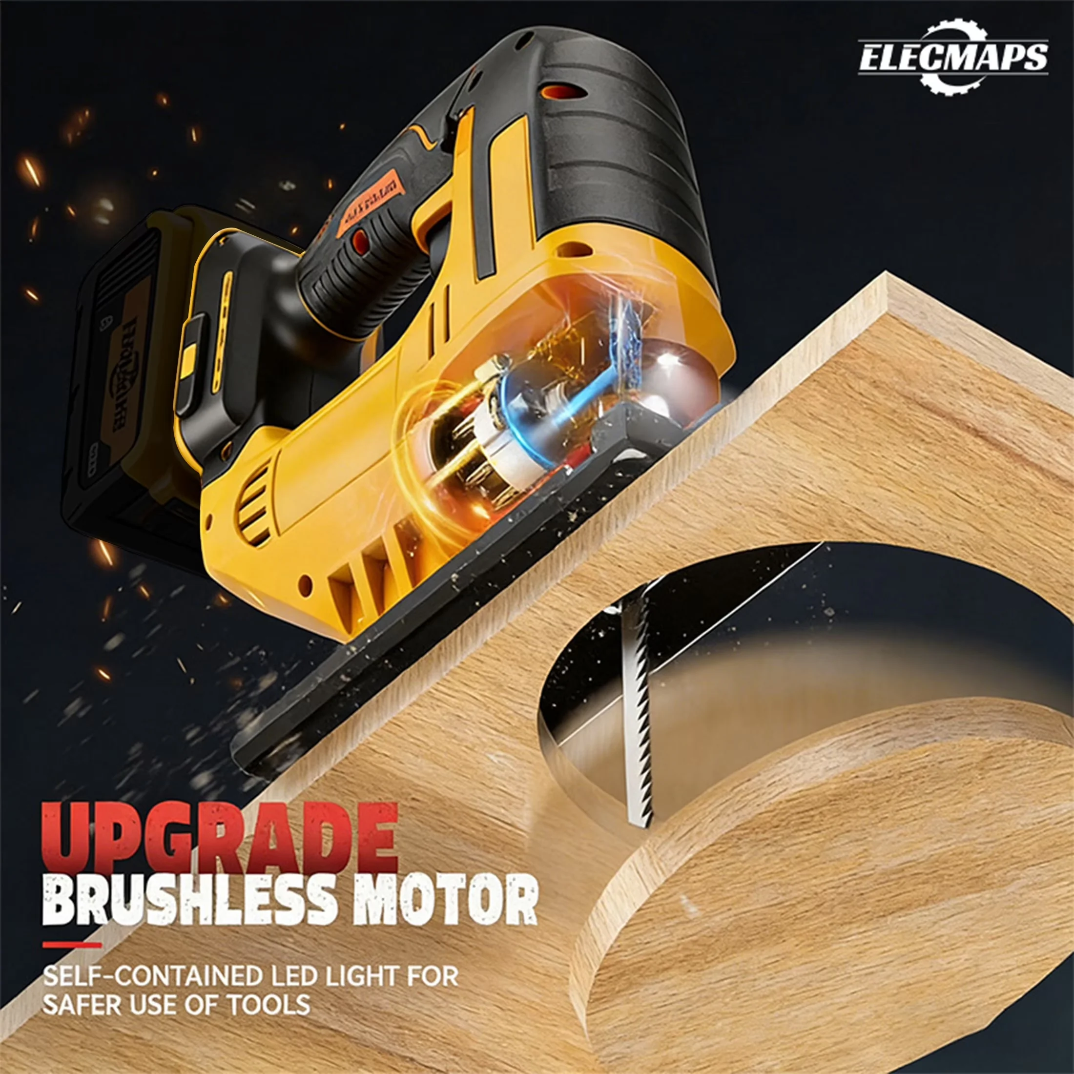 Professional Power Saw with Battery, 750W, 20V for Home - for General Purpose Model 53D4B6