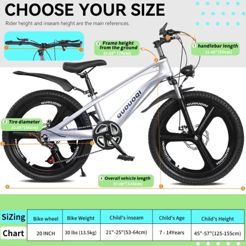 Durable Mountain Bike with Compact, Adjustable Speed, Lightweight - Silver Model 5645C7