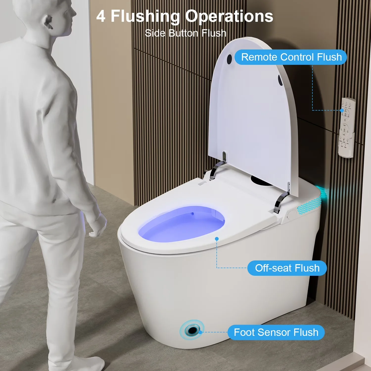 Essential Toilet Seats And Lid with Heated, Smart Bidet, Heated Seat & Warm Air Dryer - Model AD78FE